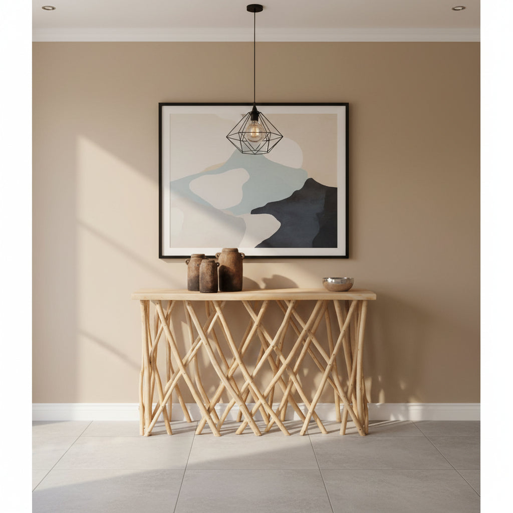 Конзола KRANT в рустик стил  и повърхност 3см 121X36X75см.