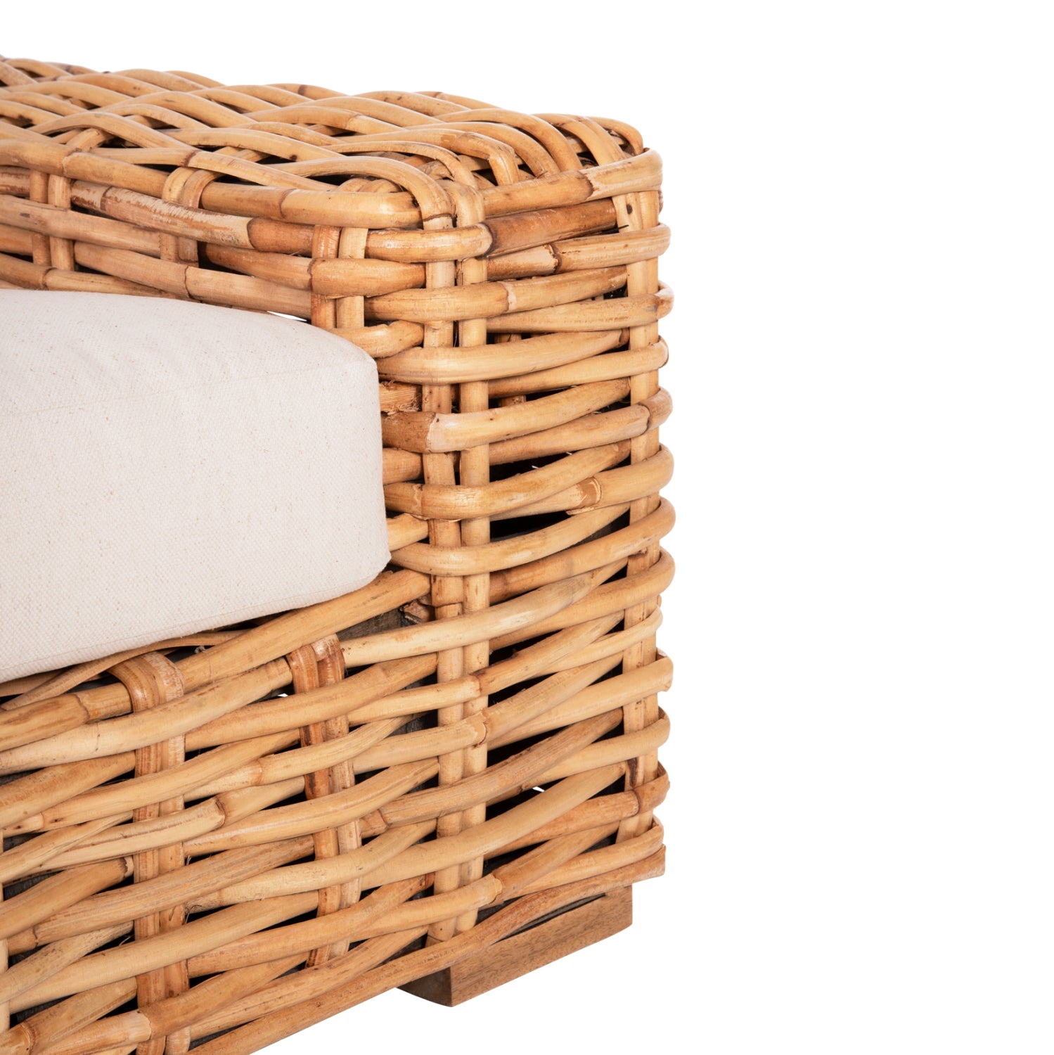 Фотьойл tropel от манго-ратан, естествено бяло, с възглавници 110x88x70-85см