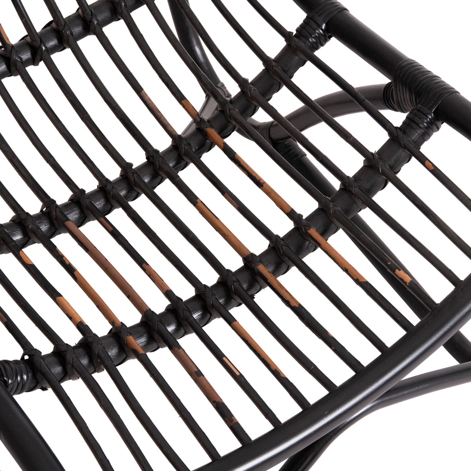 Кресло Грийн черен цвят ратан  56,5x73,5x79,5