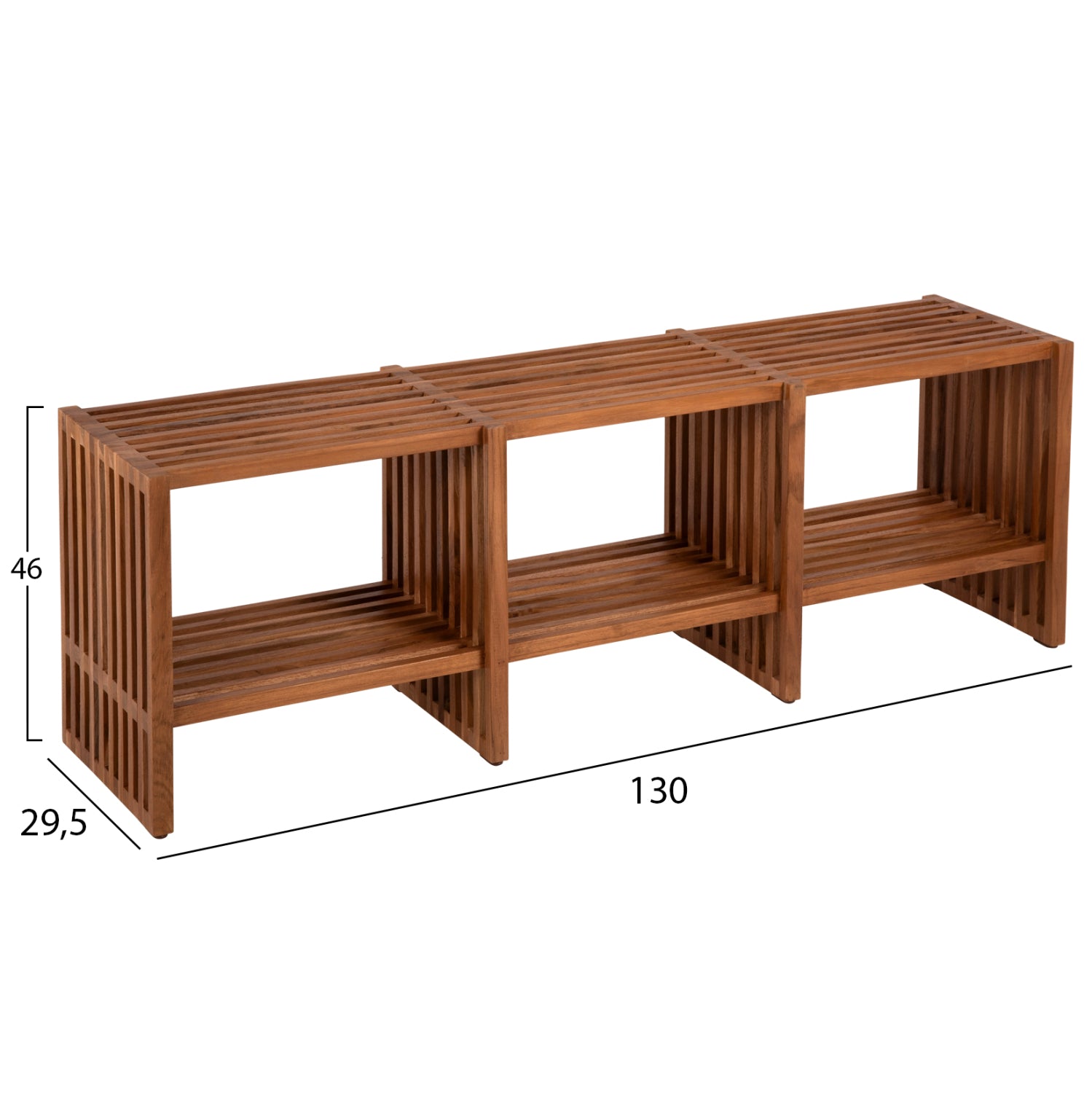 Конзола  NYA  масивно тиково дърво в естествен цвят 130x29,5x46см.
