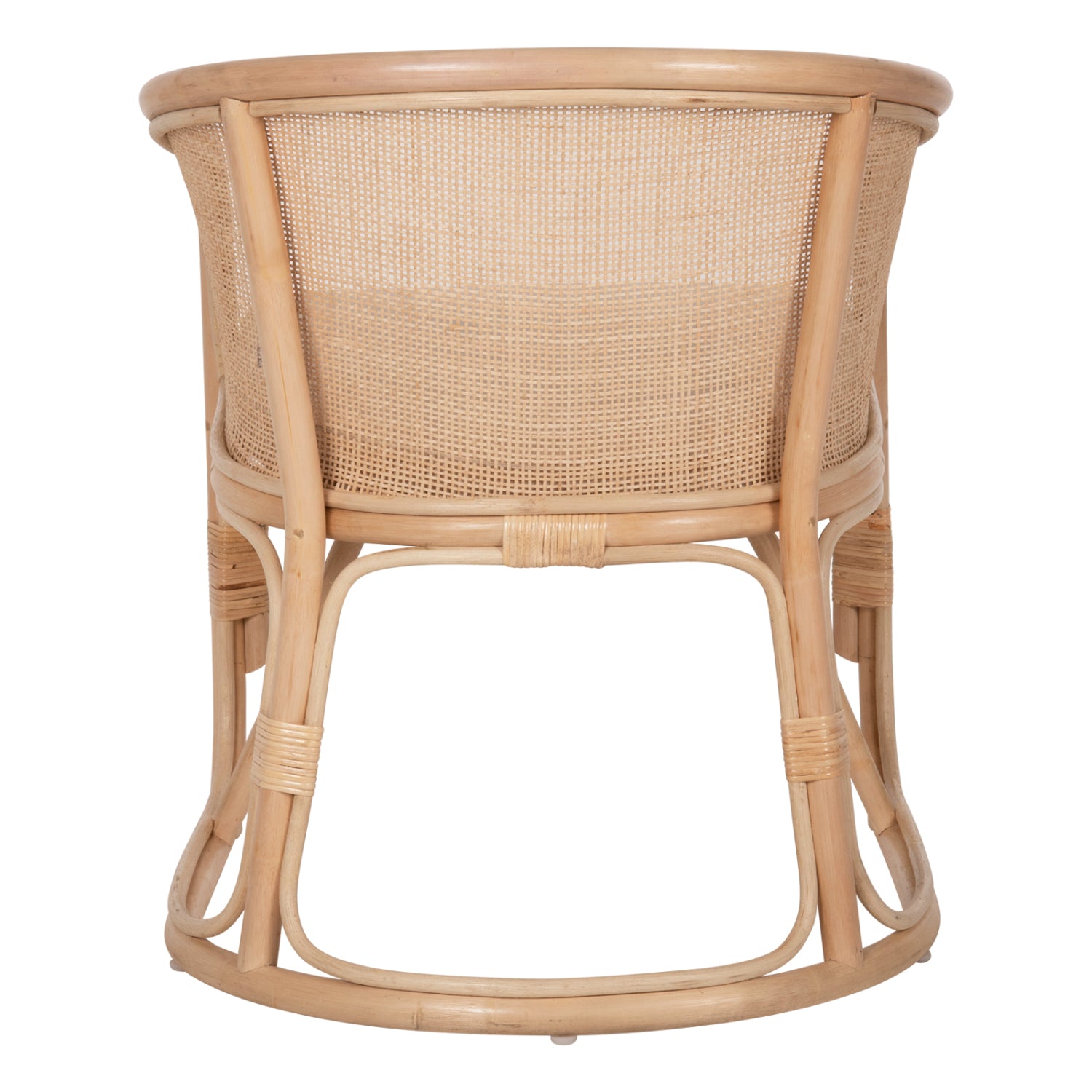 Фотьойл Kiko от ратан в естествен цвят - бяла възглавница 61x71x76см