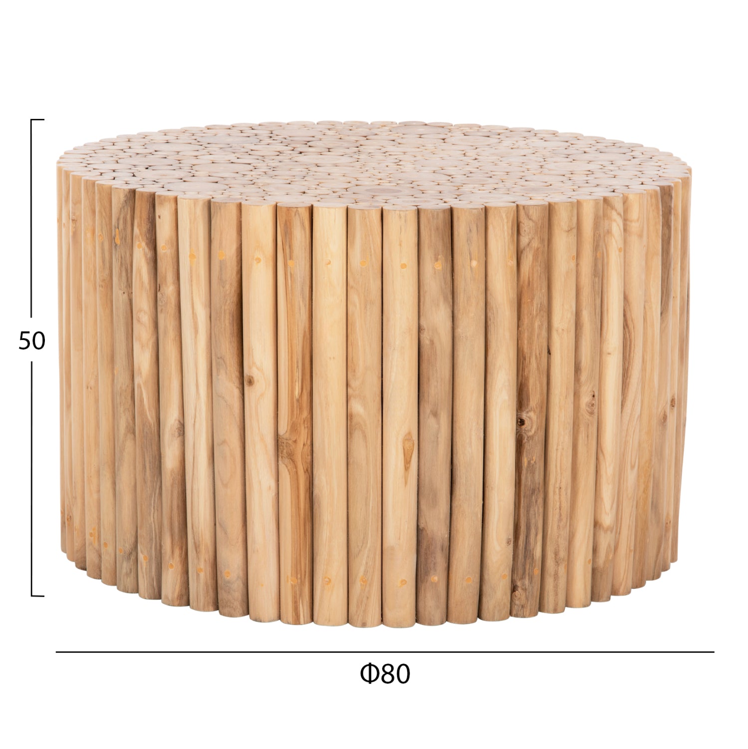Холна маса COOTER естествен цвят Φ80x50см