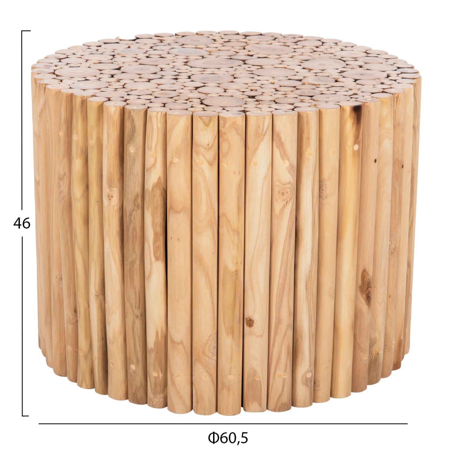Холна маса 9864 естествен цвят Φ60.5x46см