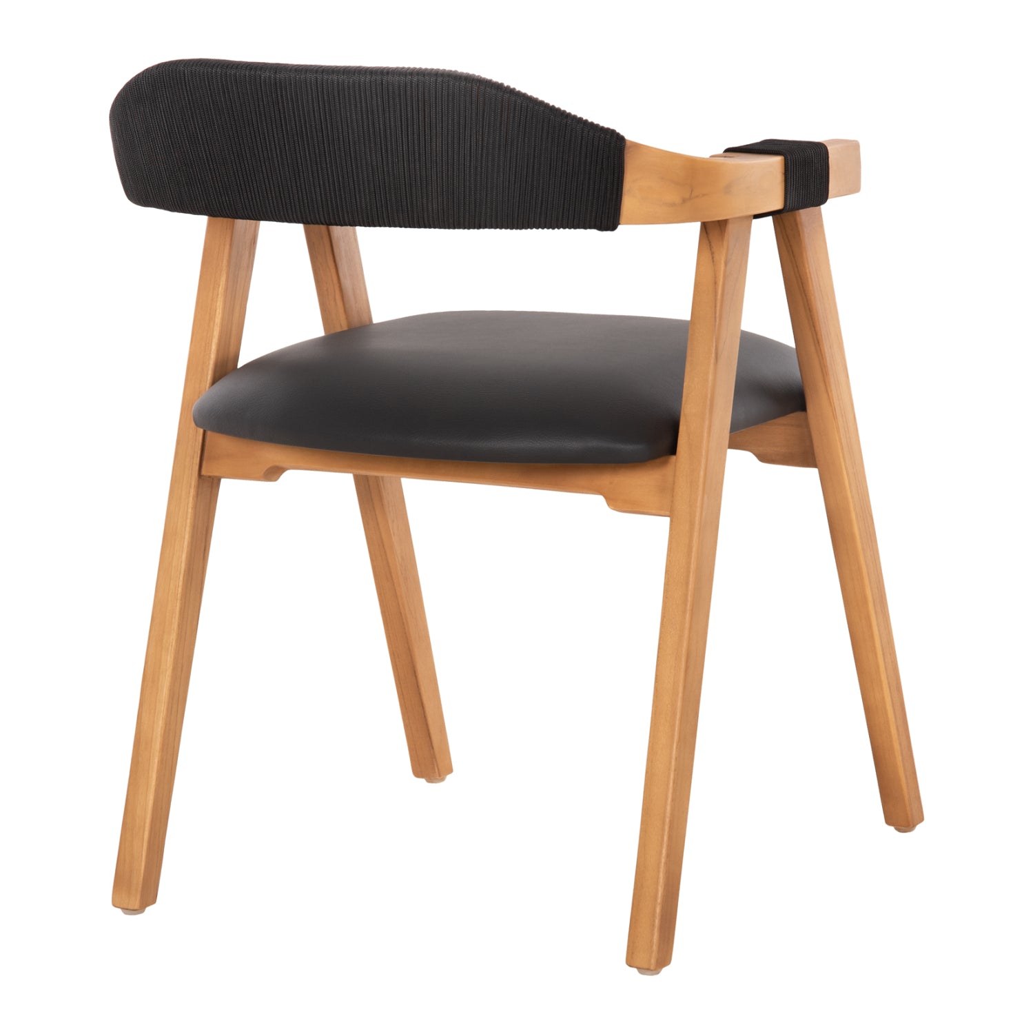 Кресло Римини цвят натурал тиково дърво-черен  60x61x76