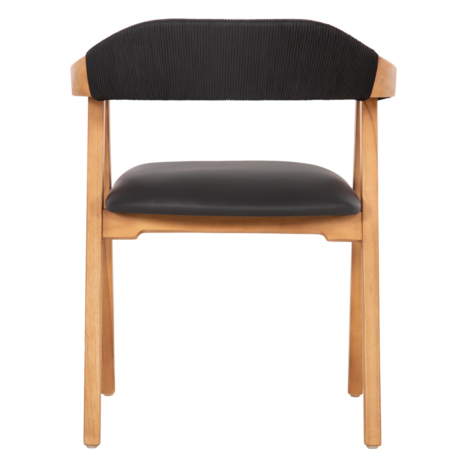 Кресло Римини цвят натурал тиково дърво-черен  60x61x76