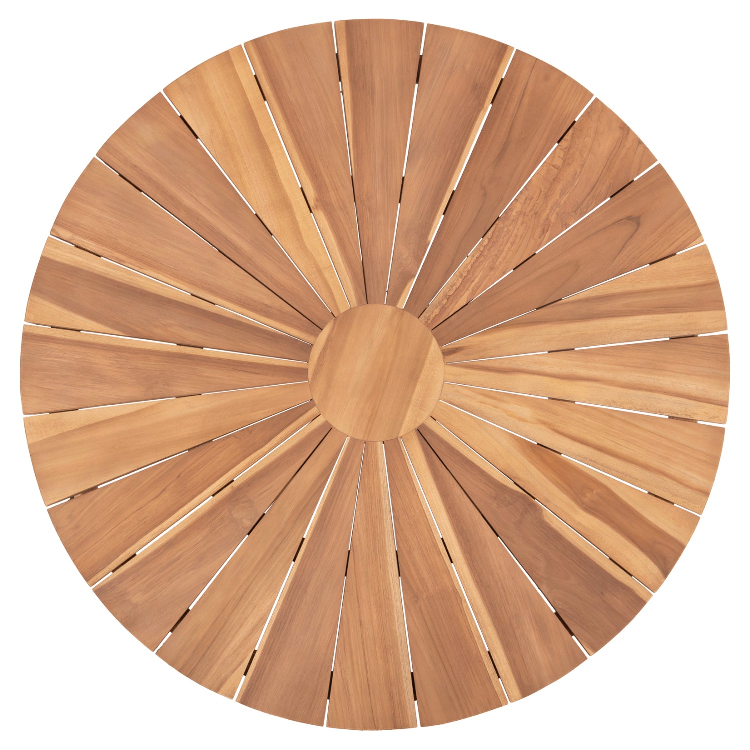 Трапезна маса EXCESS  тиково дърво -натурален мат Φ130x75см.