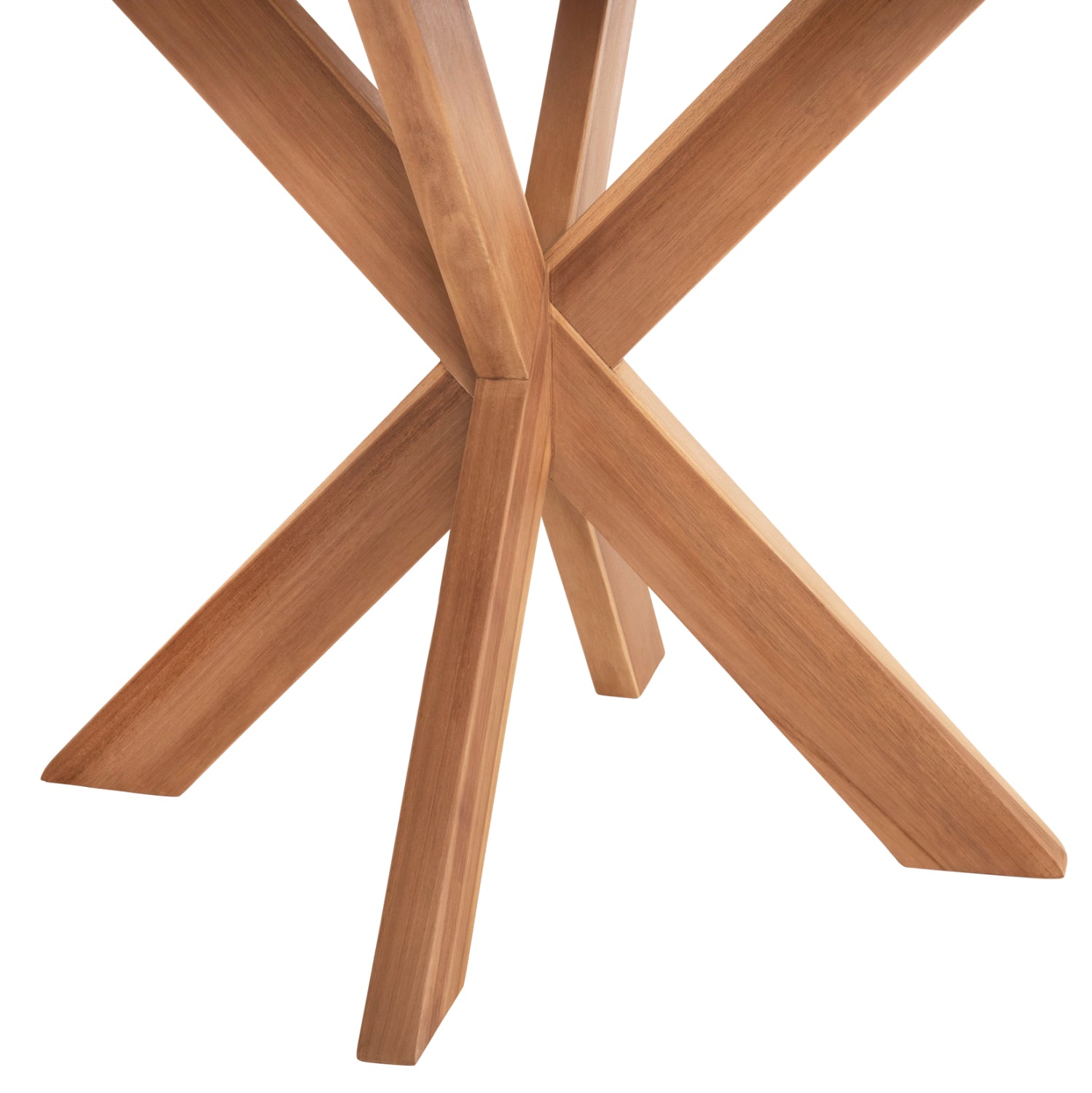 Трапезна маса EXCESS  тиково дърво -натурален мат Φ130x75см.