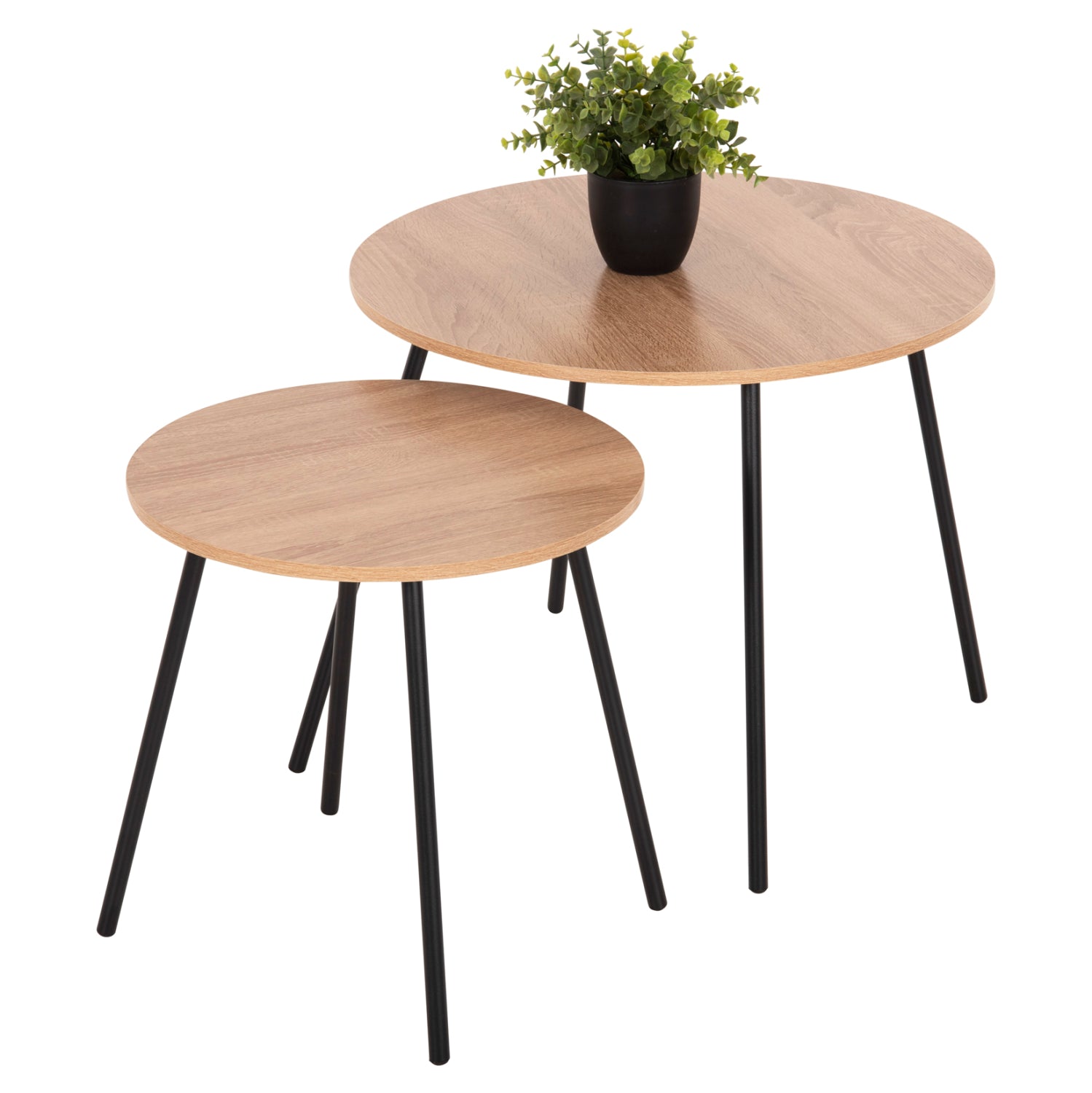 Комплект холни маси 2 бр CUPPER сонома-черен цвят