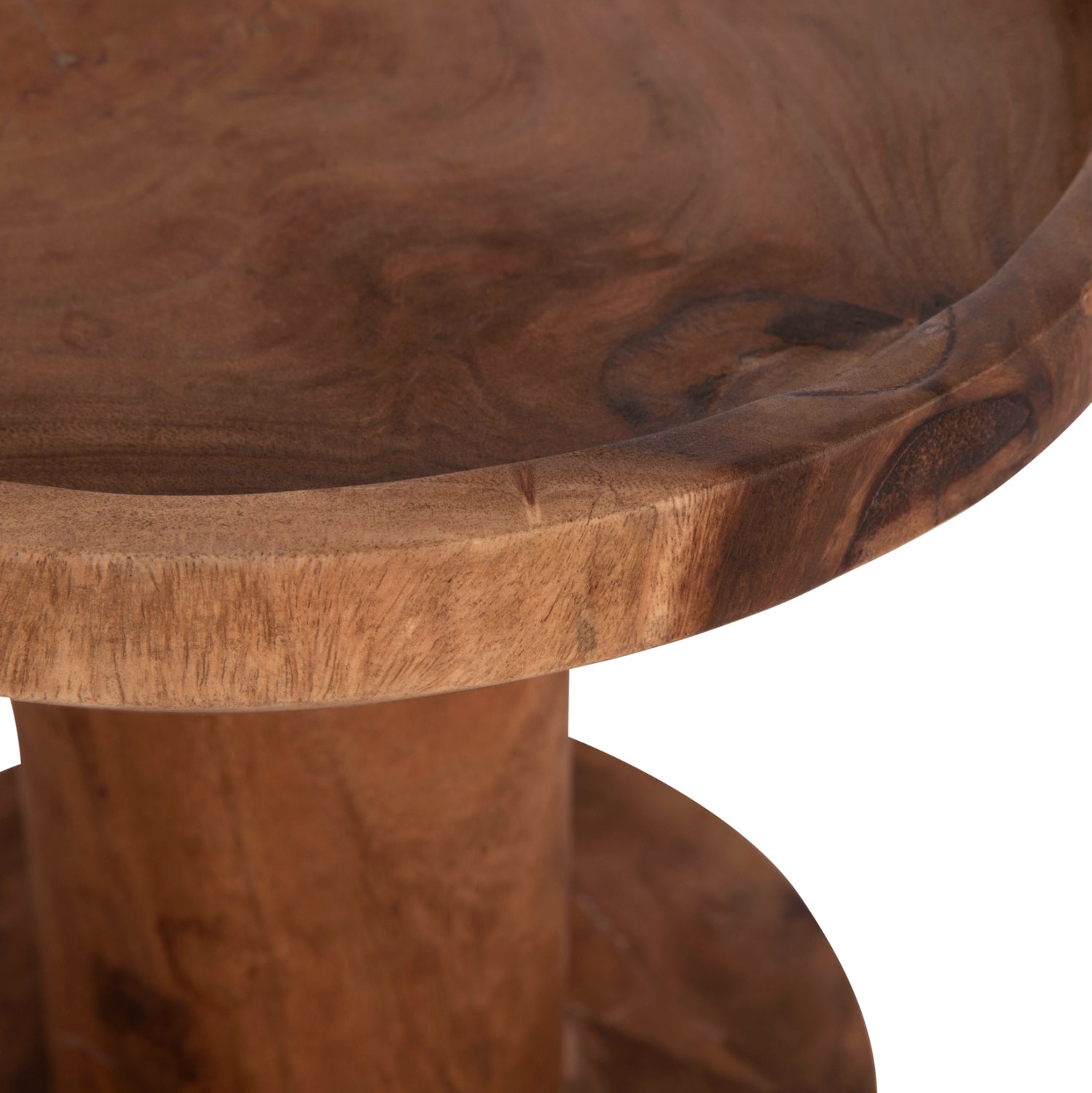 Странична маса Bermal от масивно суарово дърво в естествен цвят φ35x65hcм