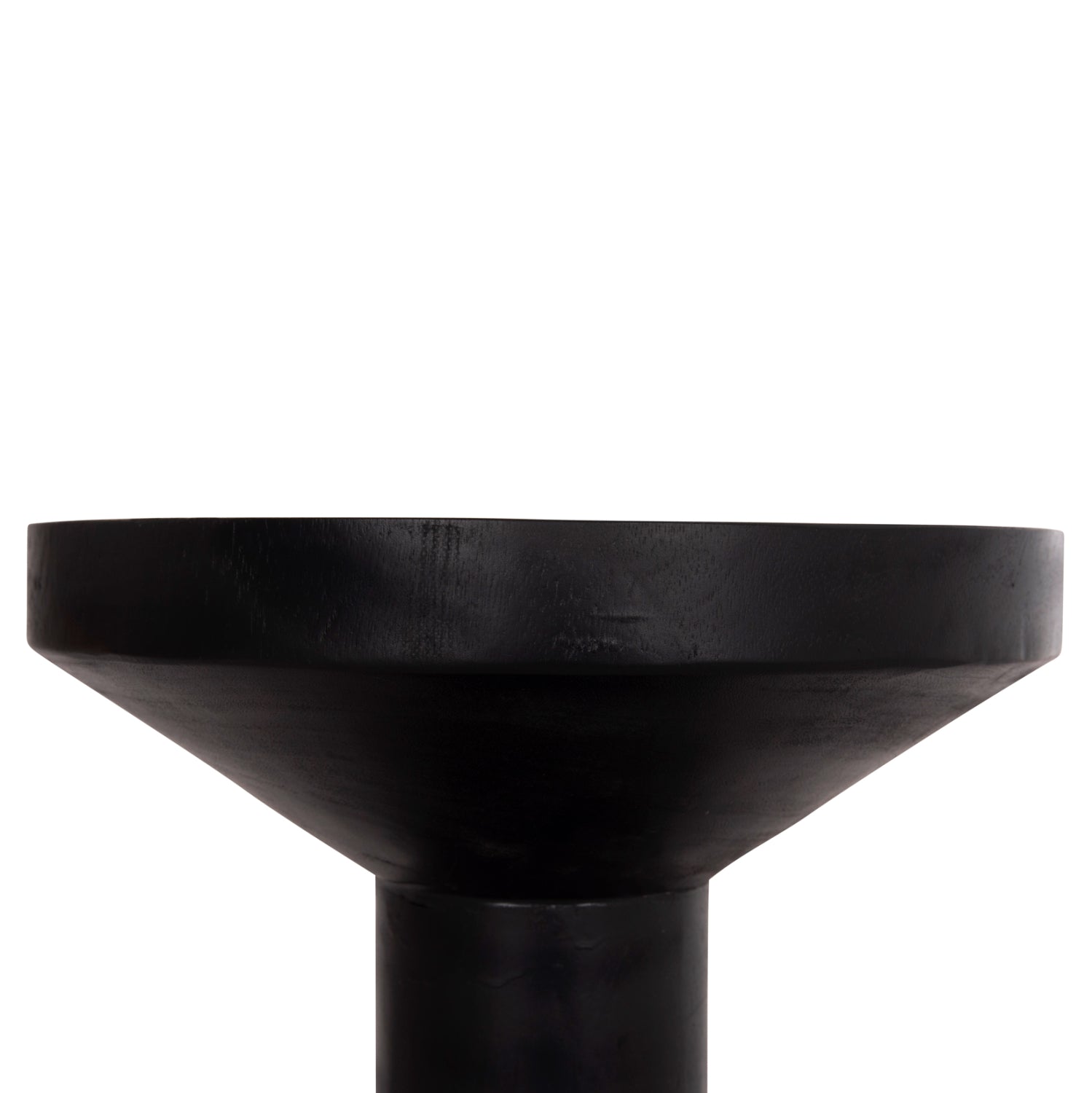 Странична маса Bermal от масивно дърво suar в черно φ35x65hcм