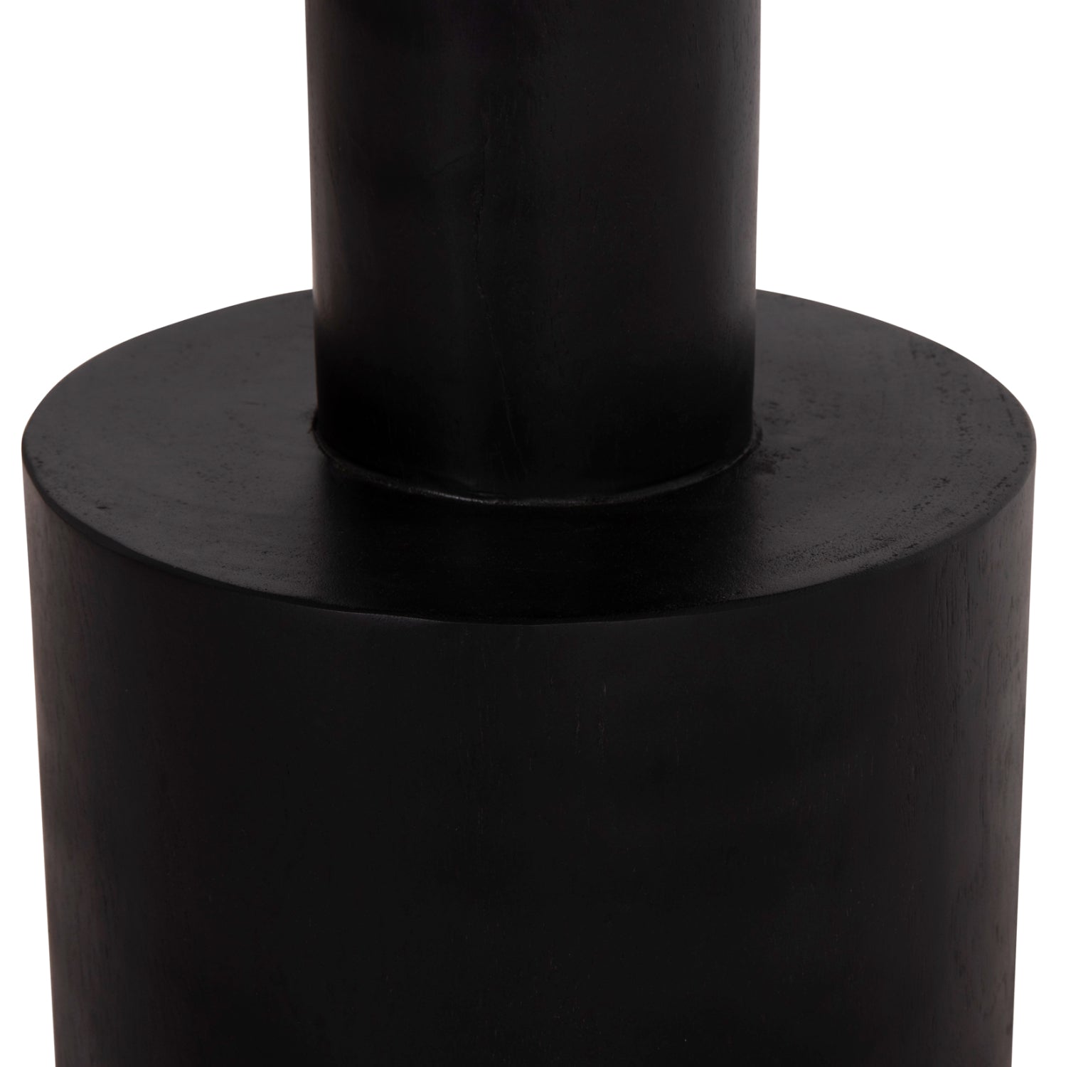 Странична маса Bermal от масивно дърво suar в черно φ35x65hcм