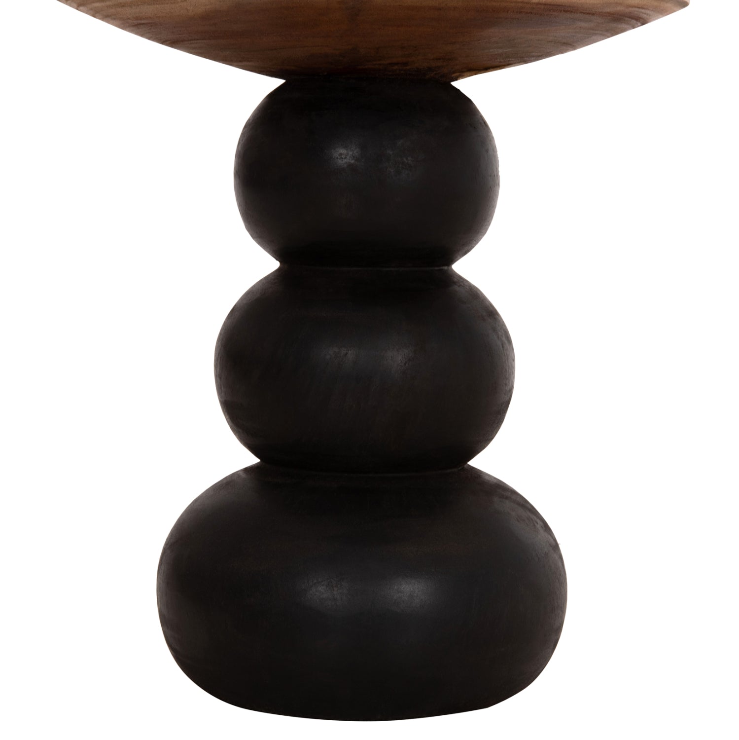 Кръгла странична маса JACKY suar естествено дърво и черно φ40x45.5hсм.