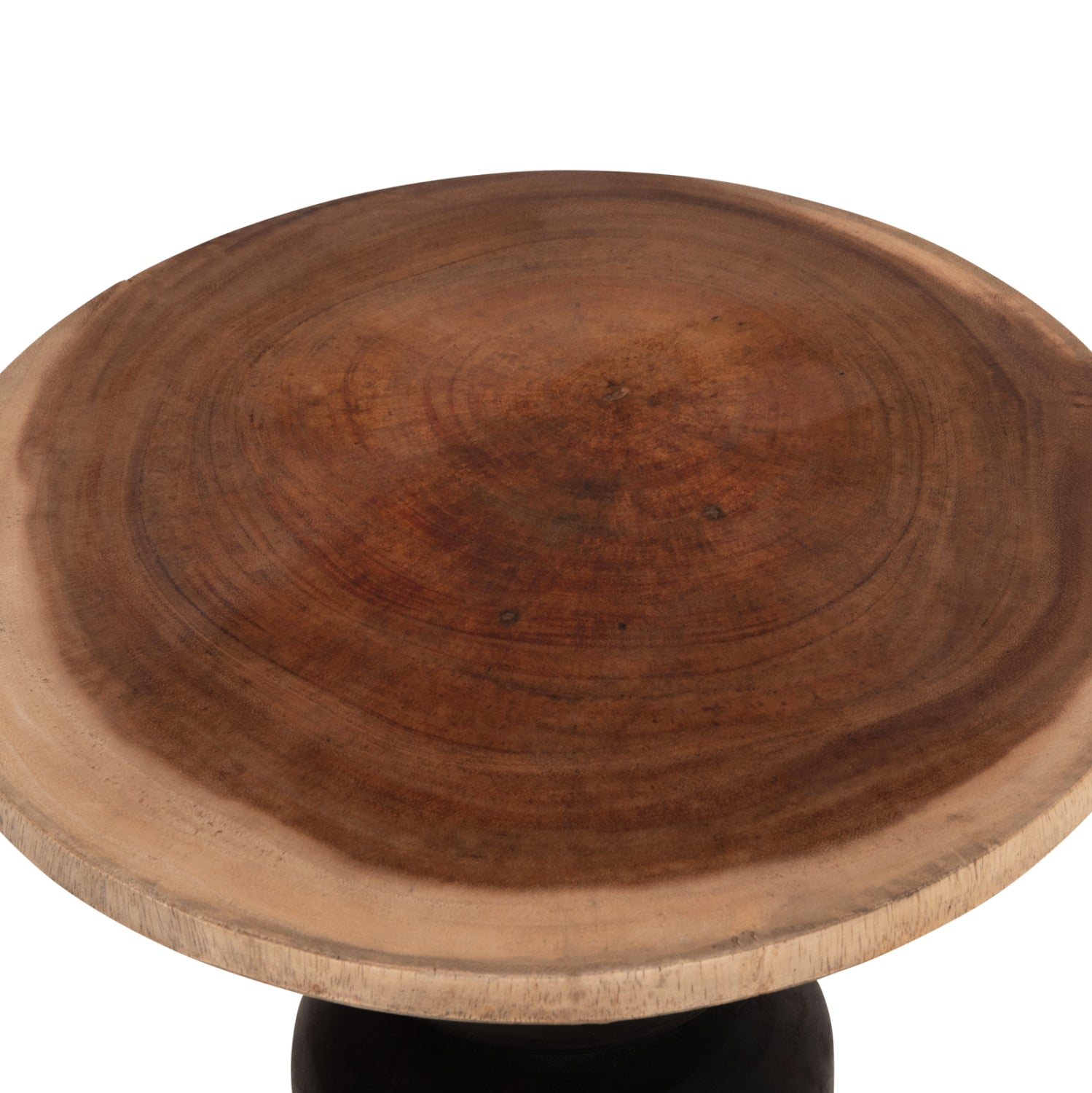 Кръгла странична маса JACKY suar естествено дърво и черно φ40x45.5hсм.