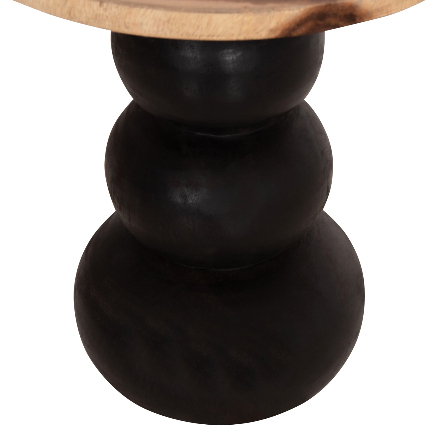 Кръгла странична маса JACKY suar естествено дърво и черно φ40x45.5hсм.