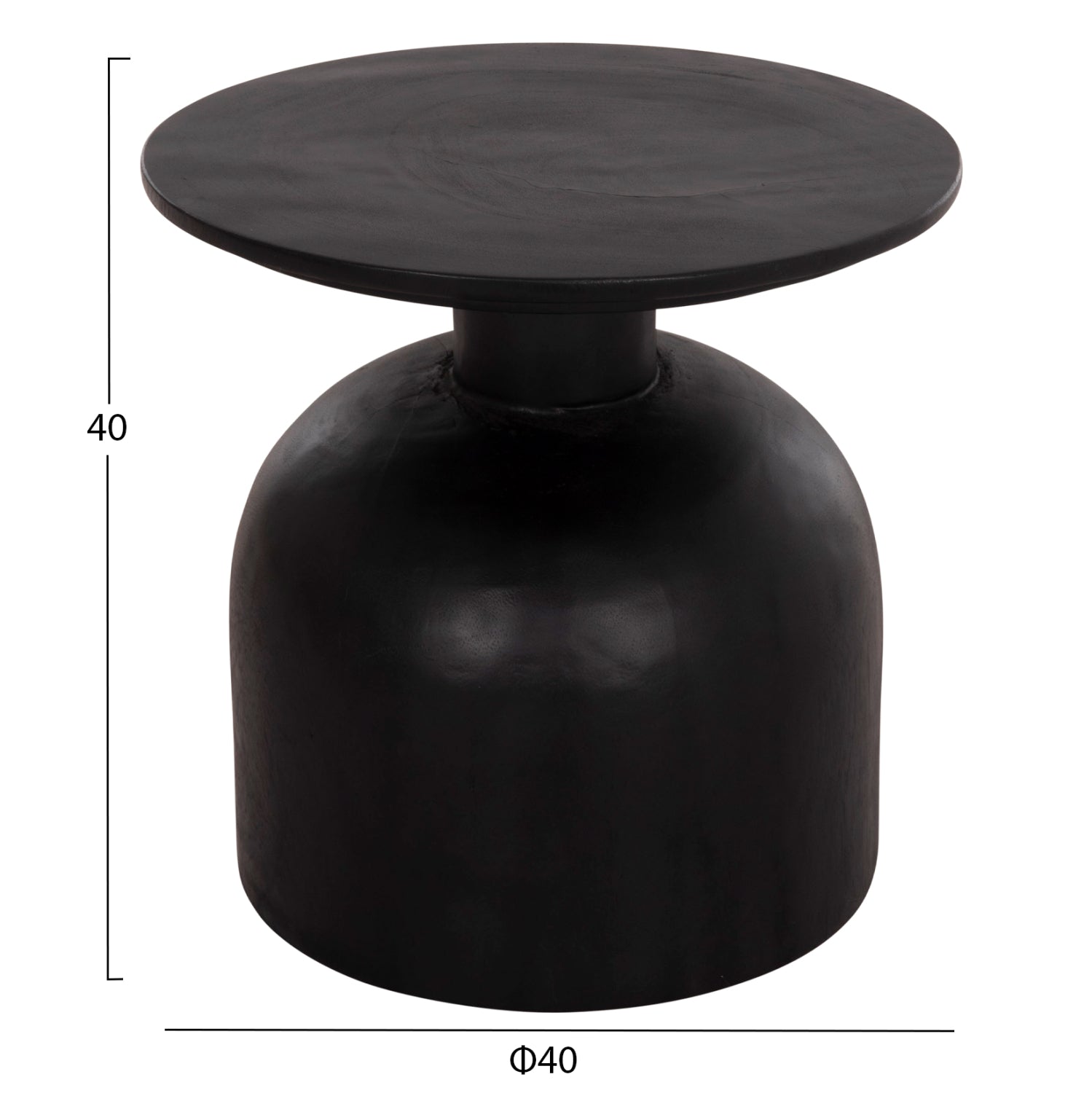 Странична маса PUMBE черен цвят Φ40x40см