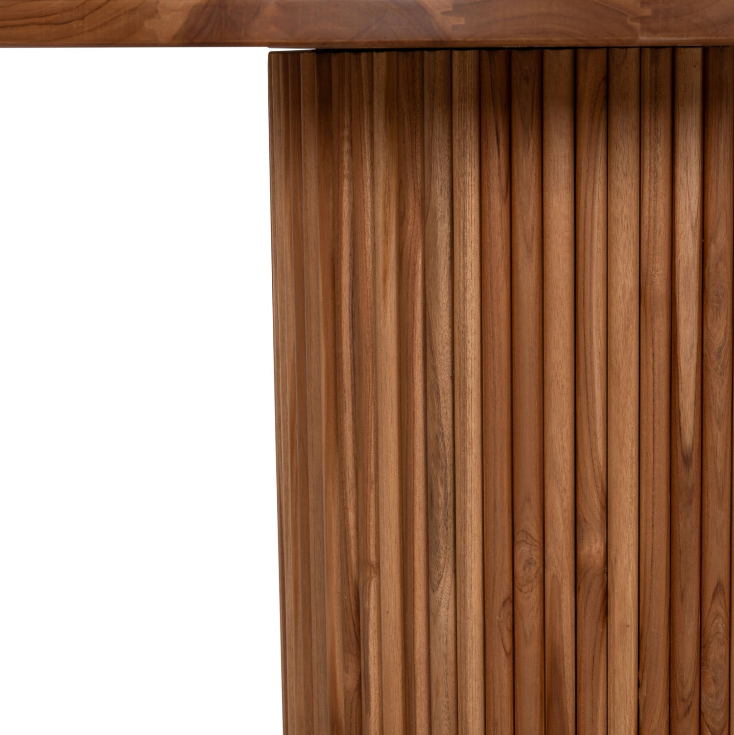 Кръгла трапезна маса RODER тиково дърво - 3 см. дебелина на повърхността - φ130x79.5cm