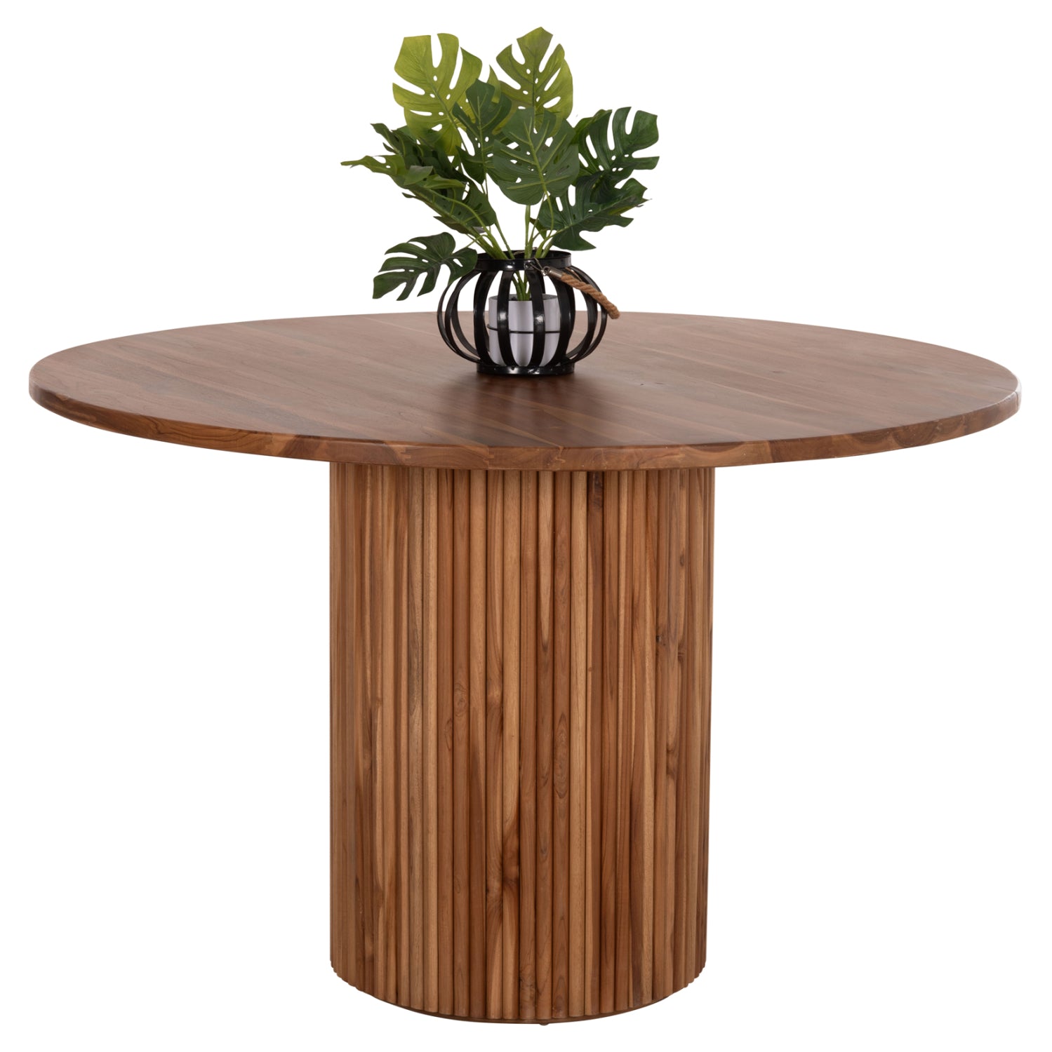 Кръгла трапезна маса RODER тиково дърво - 3 см. дебелина на повърхността - φ130x79.5cm