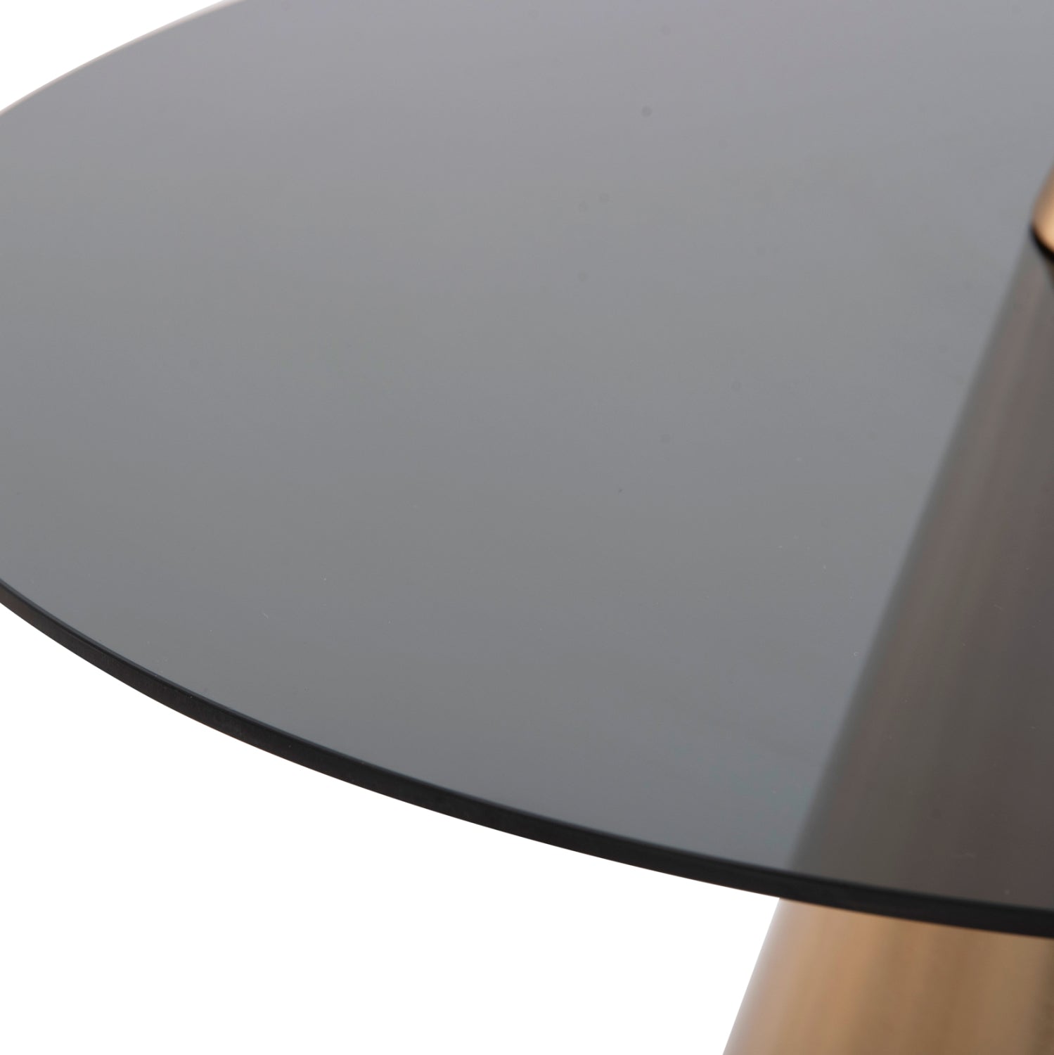 Комплект холни маси 2 бр REBEN златист метал-стъкло черен цвят Φ80 и Φ60 см