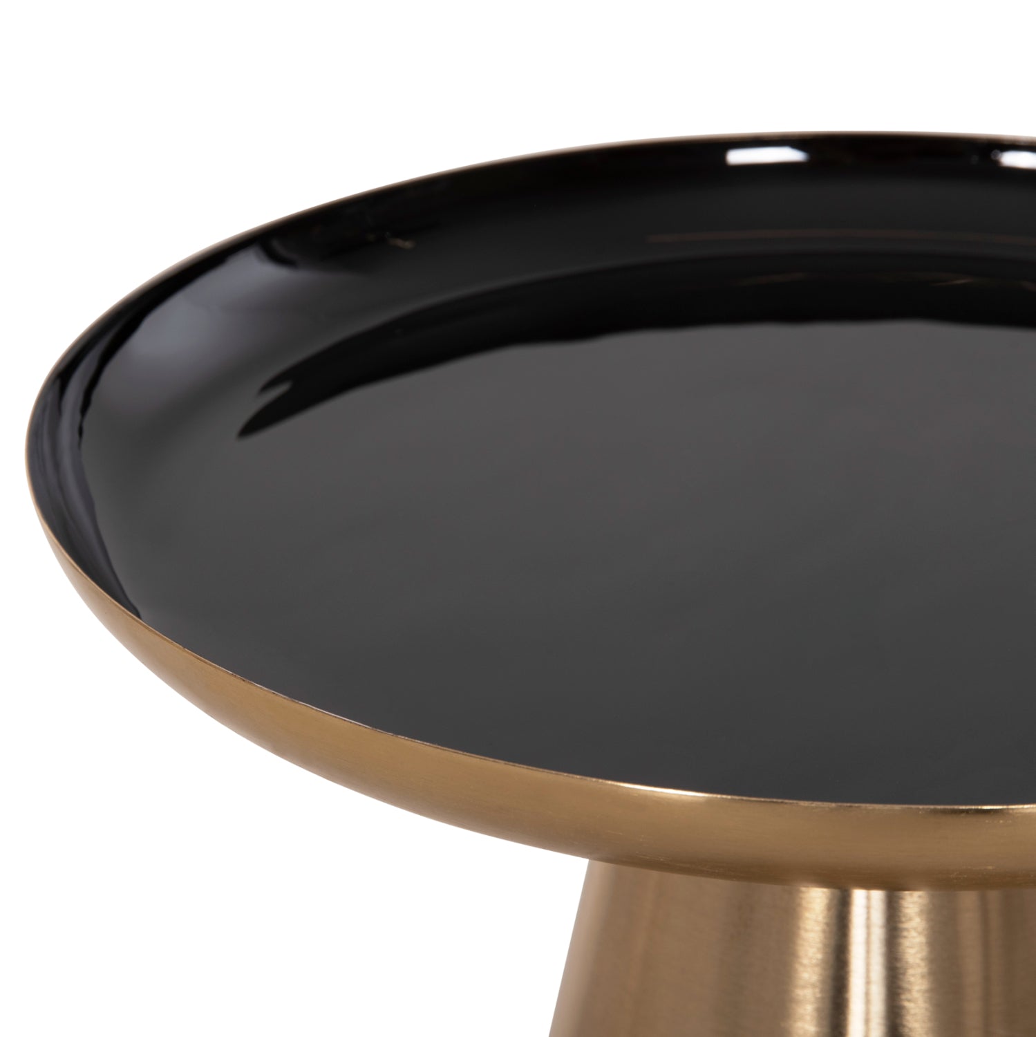 Комплект холни маси 2 бр OLUF златист-черен цвят  Φ50 И Φ41см