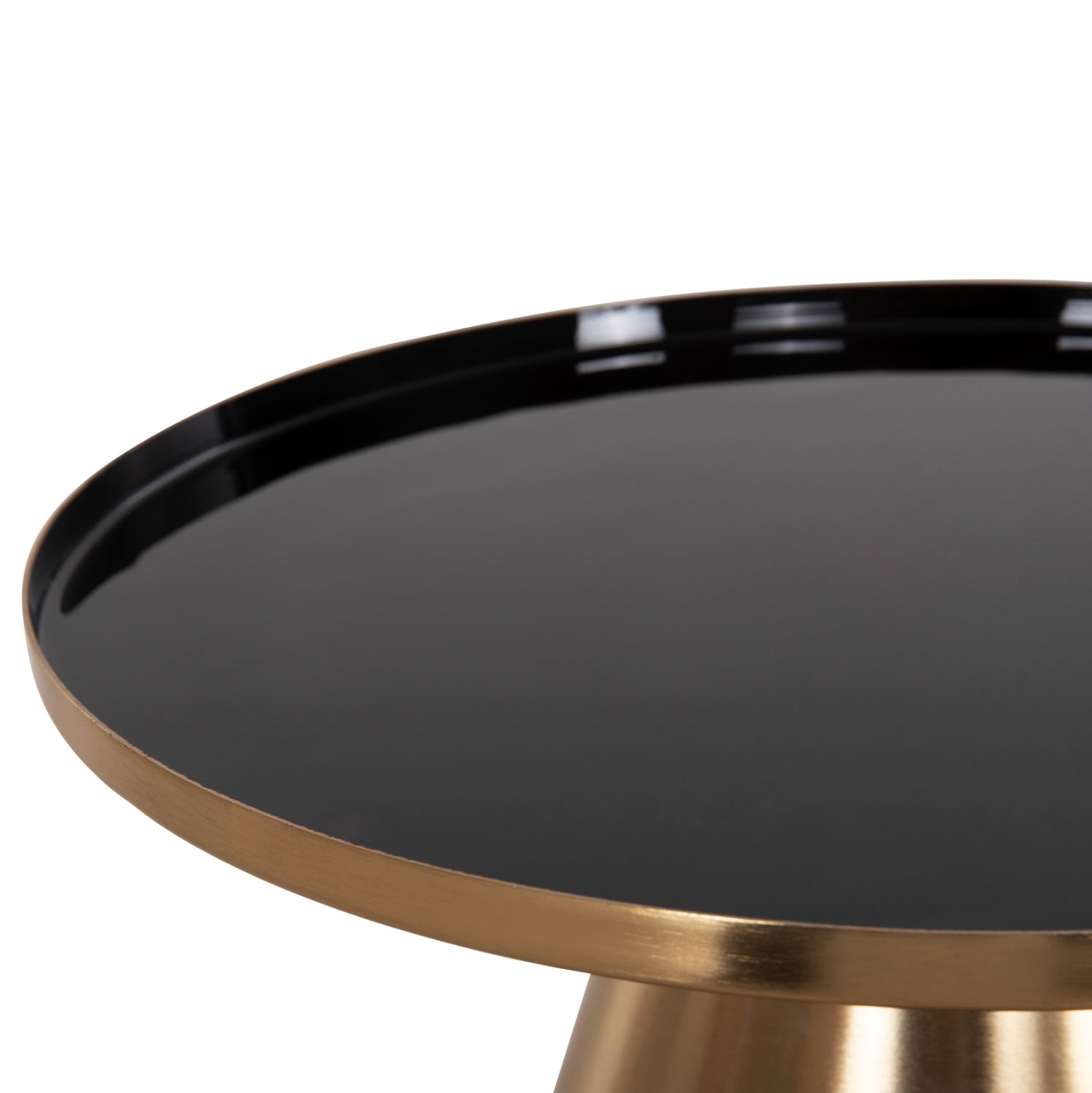Комплект холни маси 2 бр LORME черен-златист цвят Φ50 И Φ40 см.