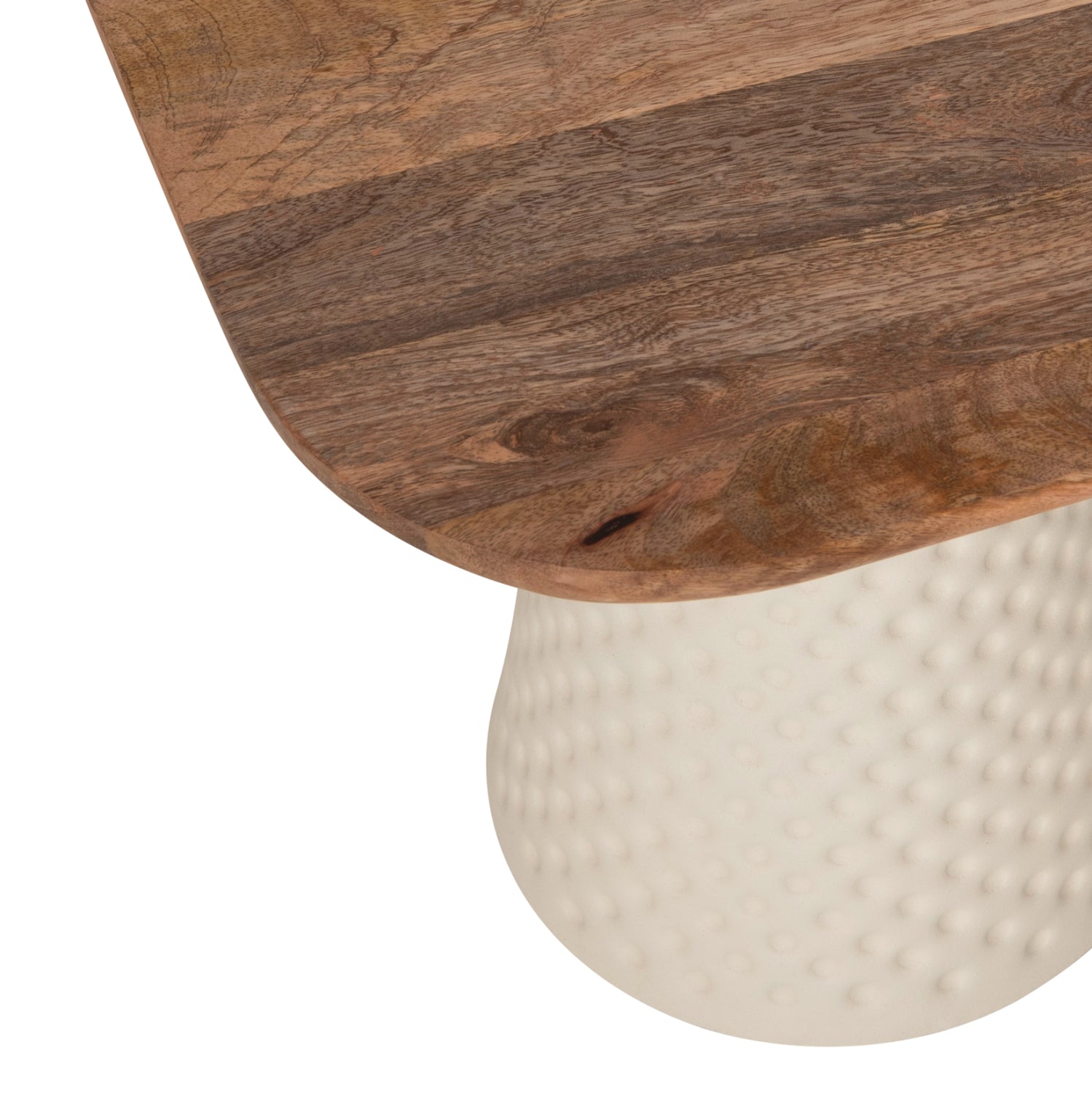 Масичка за кафе 2 бр. Голфър метализирана кремава квадратна плочка манго