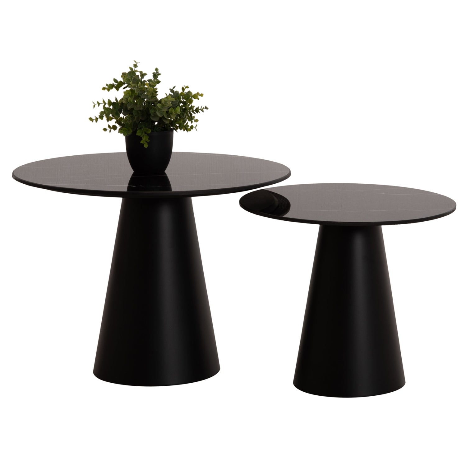 Комплект холни масички 2бр  DIEN метална основа/керамичен плот  Φ56 &amp; Φ43 см.