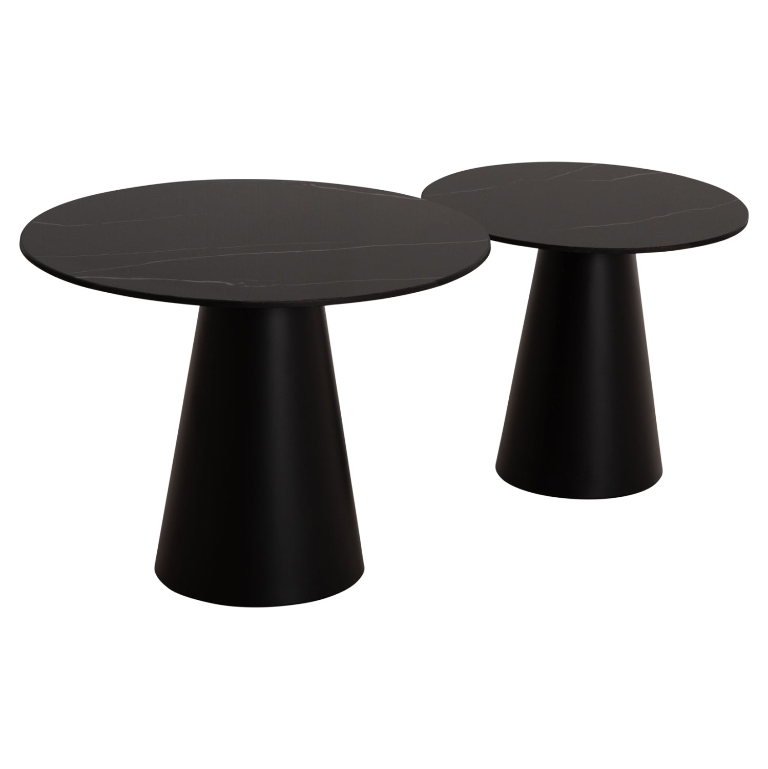 Комплект холни масички 2бр  DIEN метална основа/керамичен плот  Φ56 &amp; Φ43 см.