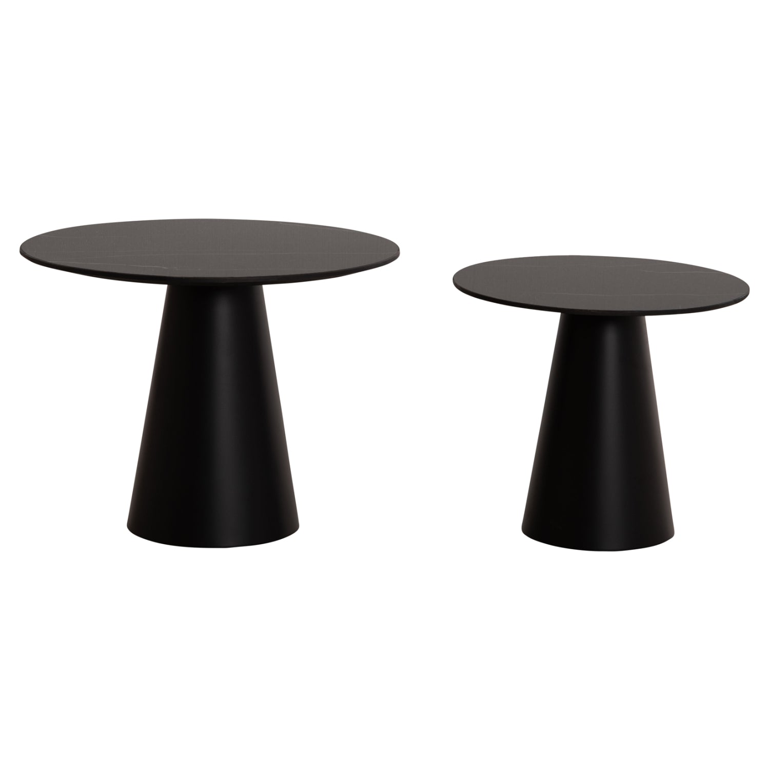 Комплект холни масички 2бр  DIEN метална основа/керамичен плот  Φ56 &amp; Φ43 см.