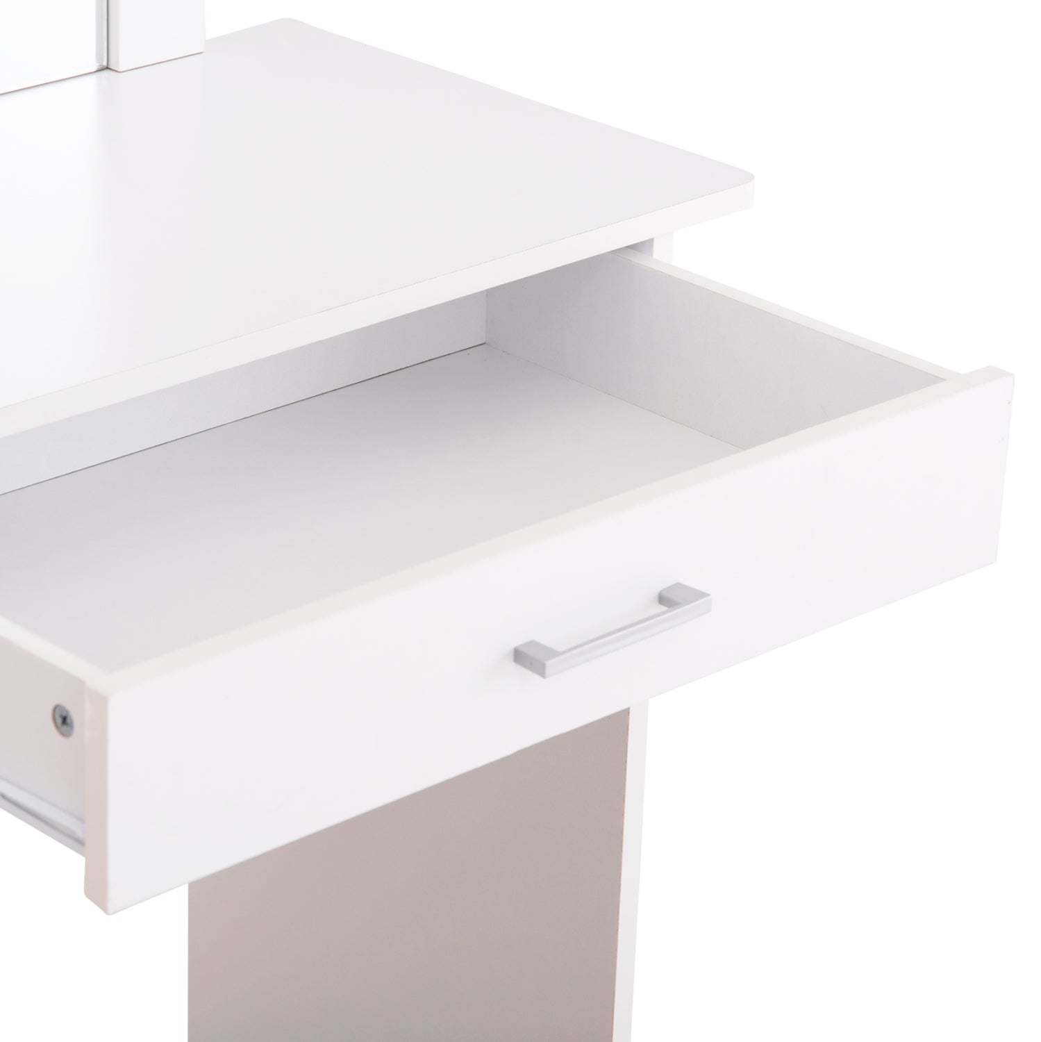 Тоалетка с огледало и табуретка CRYSTEL бял цвят  74x39x155см