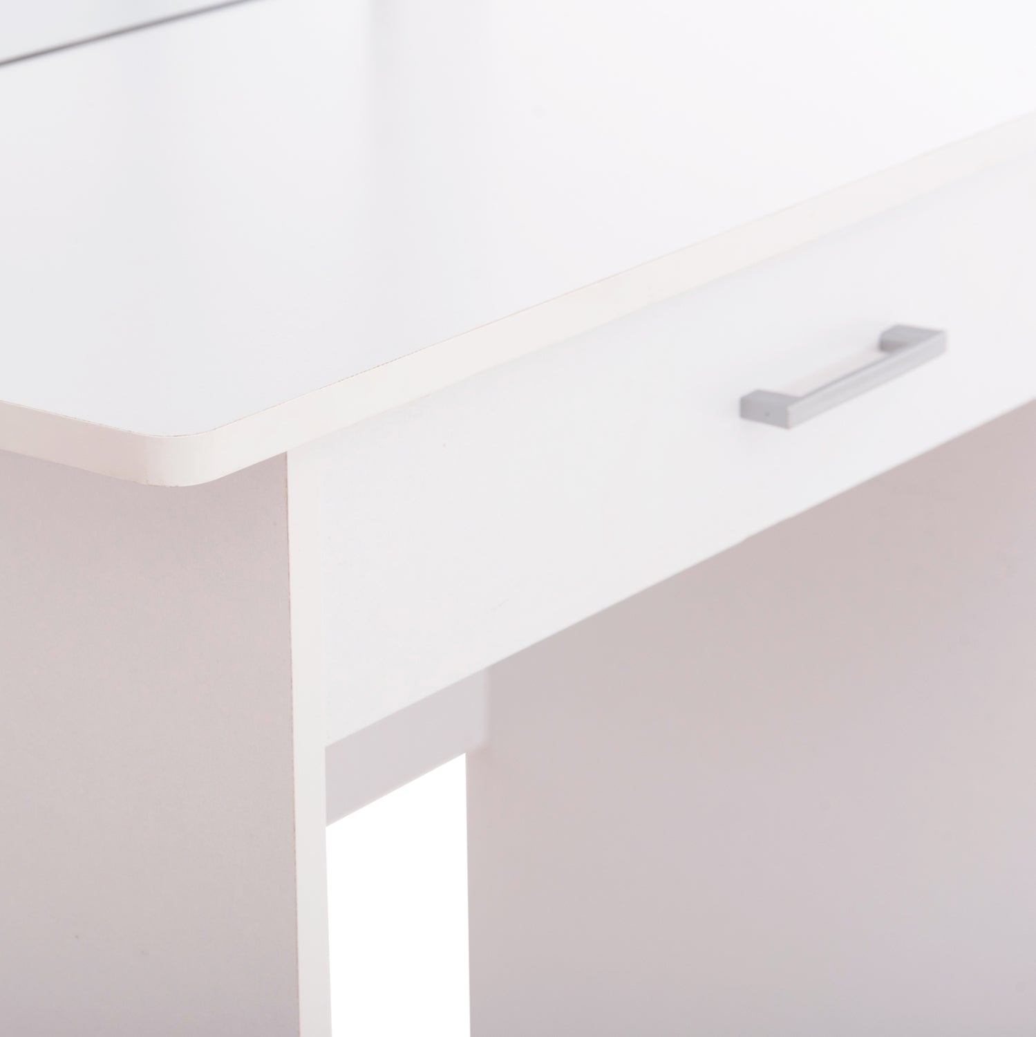 Тоалетка с огледало и табуретка CRYSTEL бял цвят  74x39x155см