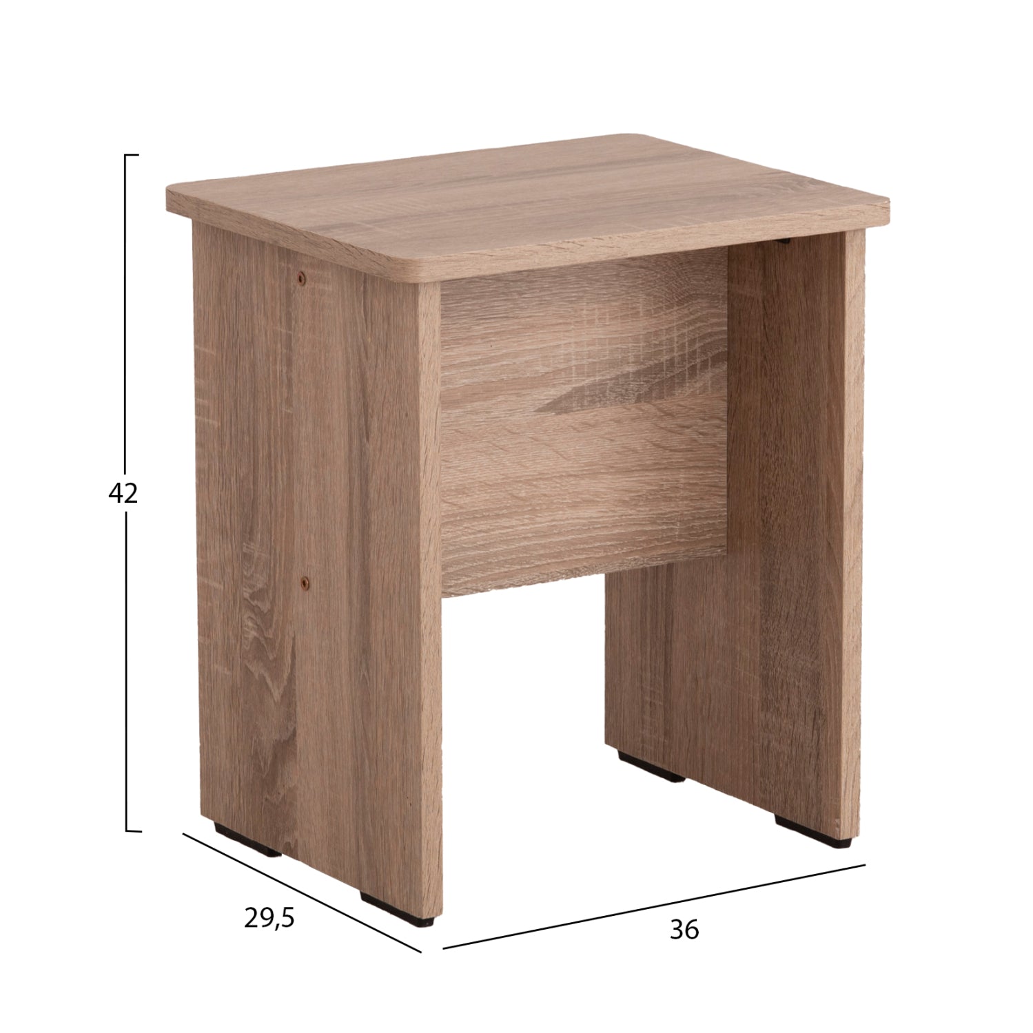 Тоалетка с огледало и табуретка  Crystel меламин сонома  дъб 74x39x155см