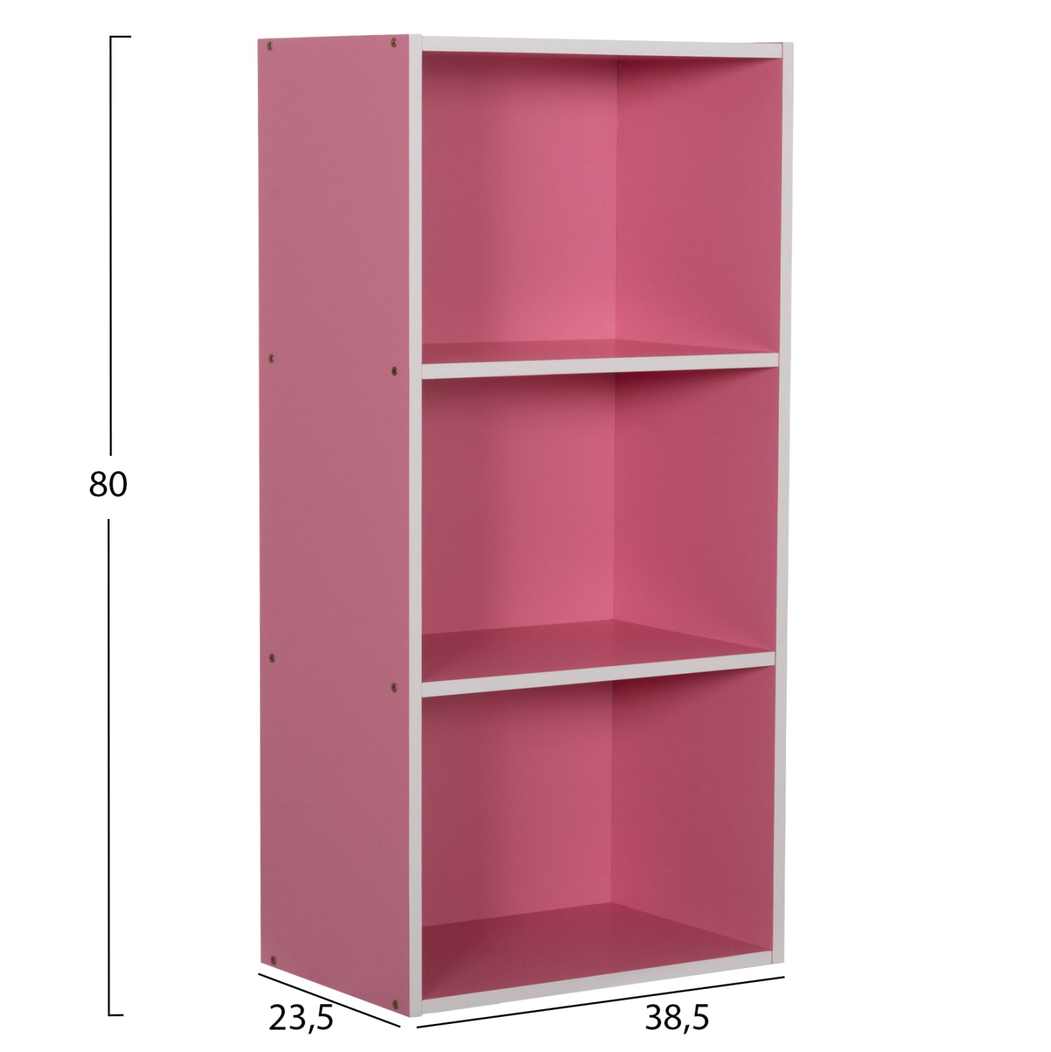 Стенен рафт cubicon розово-бял меламин 38.5x23.5x80см