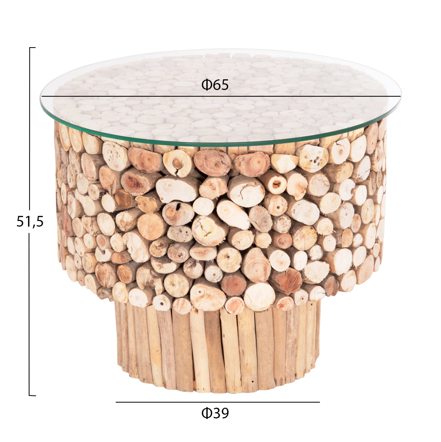 Холна маса SPARROW естествен цвят  Φ65x51.5см