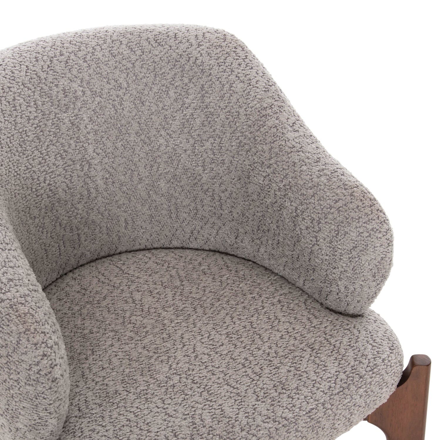 Кресло Аби букле цвят сив-орех 65x63x79