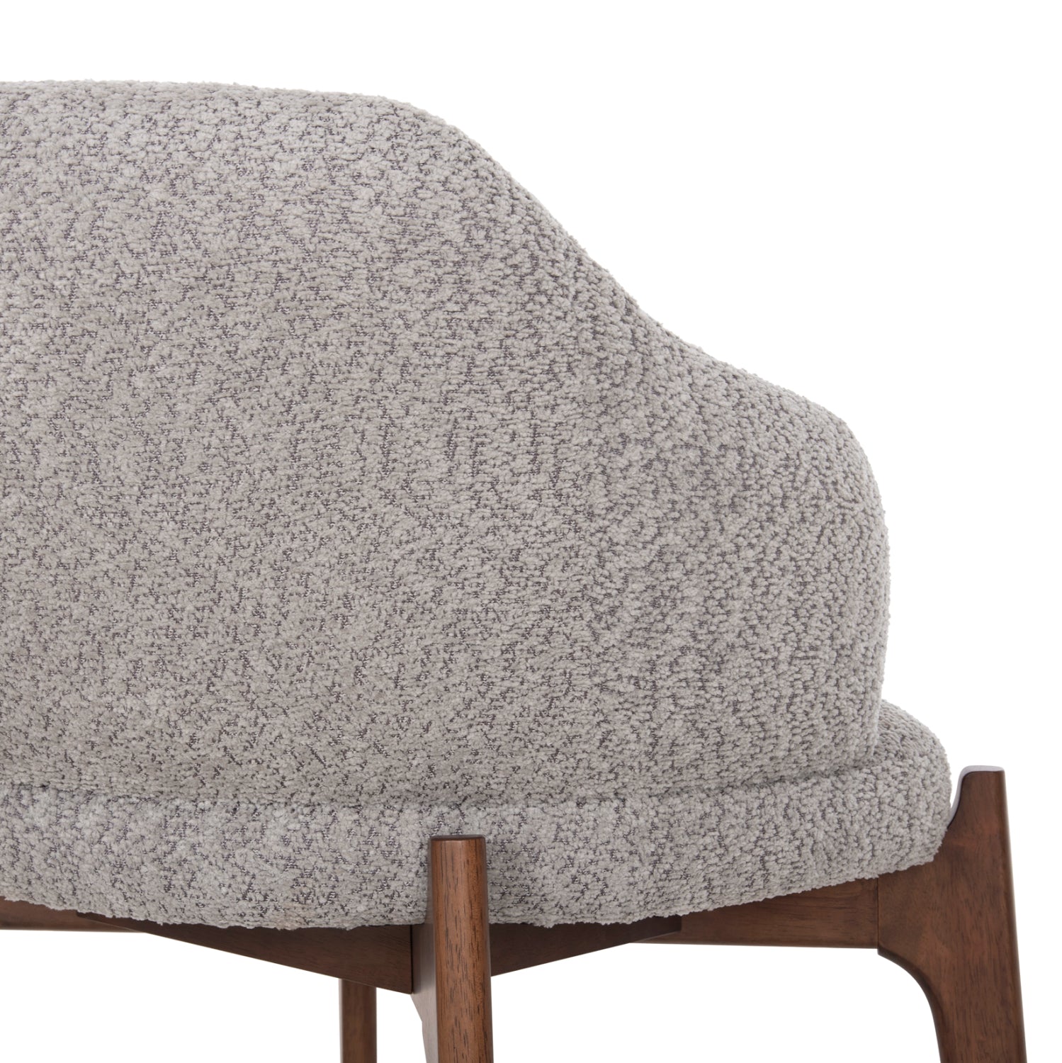 Кресло Аби букле цвят сив-орех 65x63x79