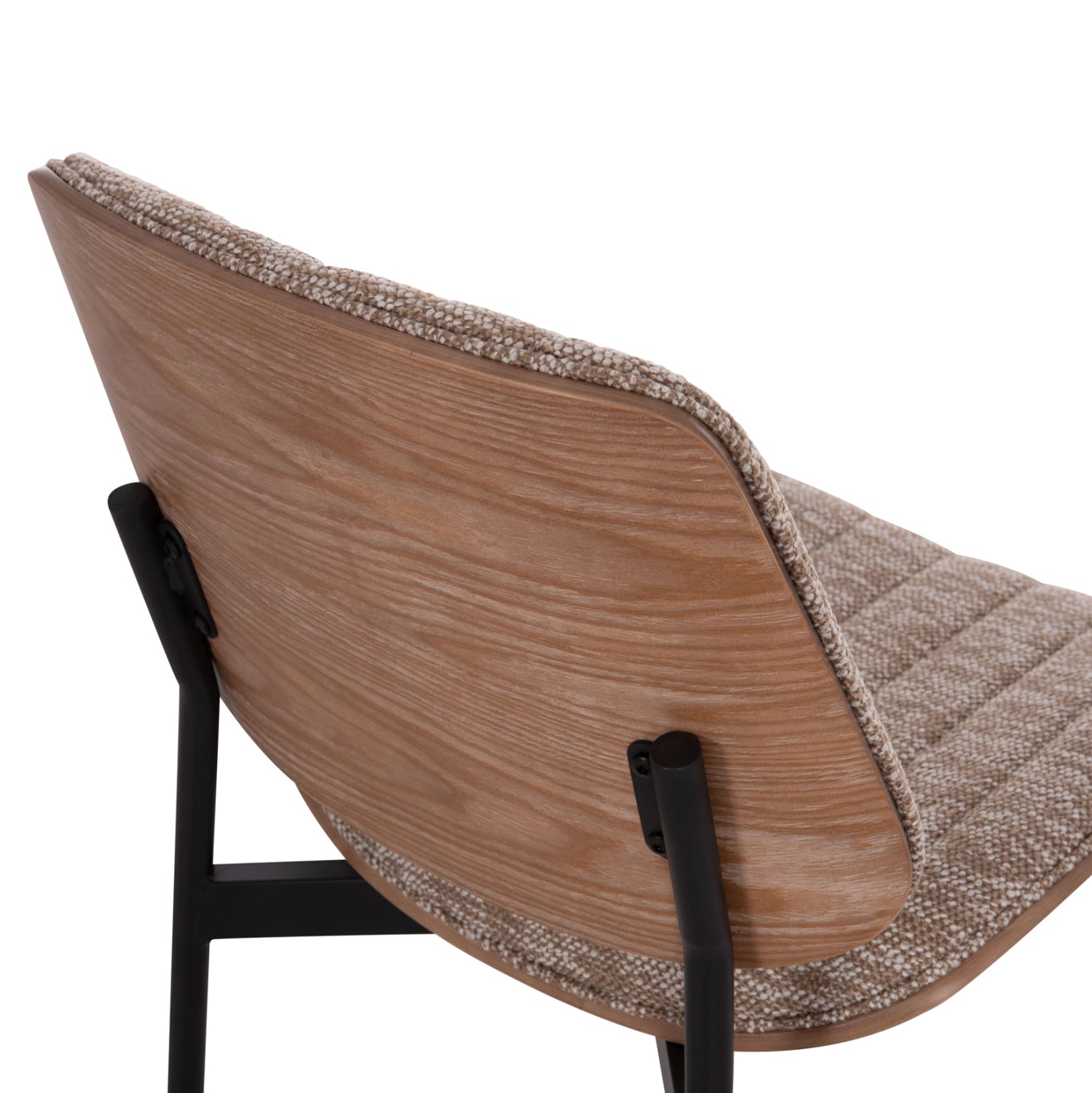 Трапезен стол Conti черен метал-кафяв плат 49x56x82см