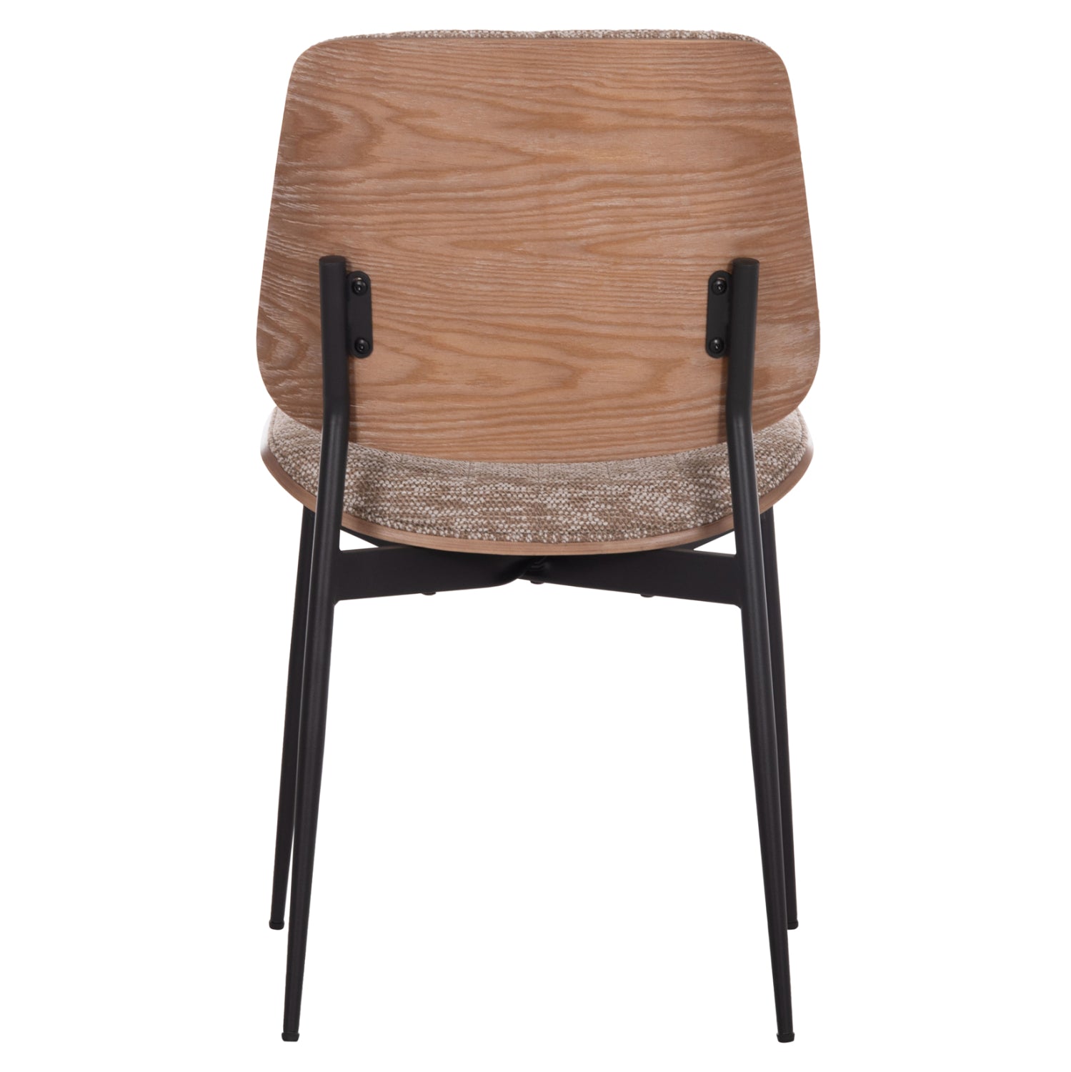 Трапезен стол Conti черен метал-кафяв плат 49x56x82см