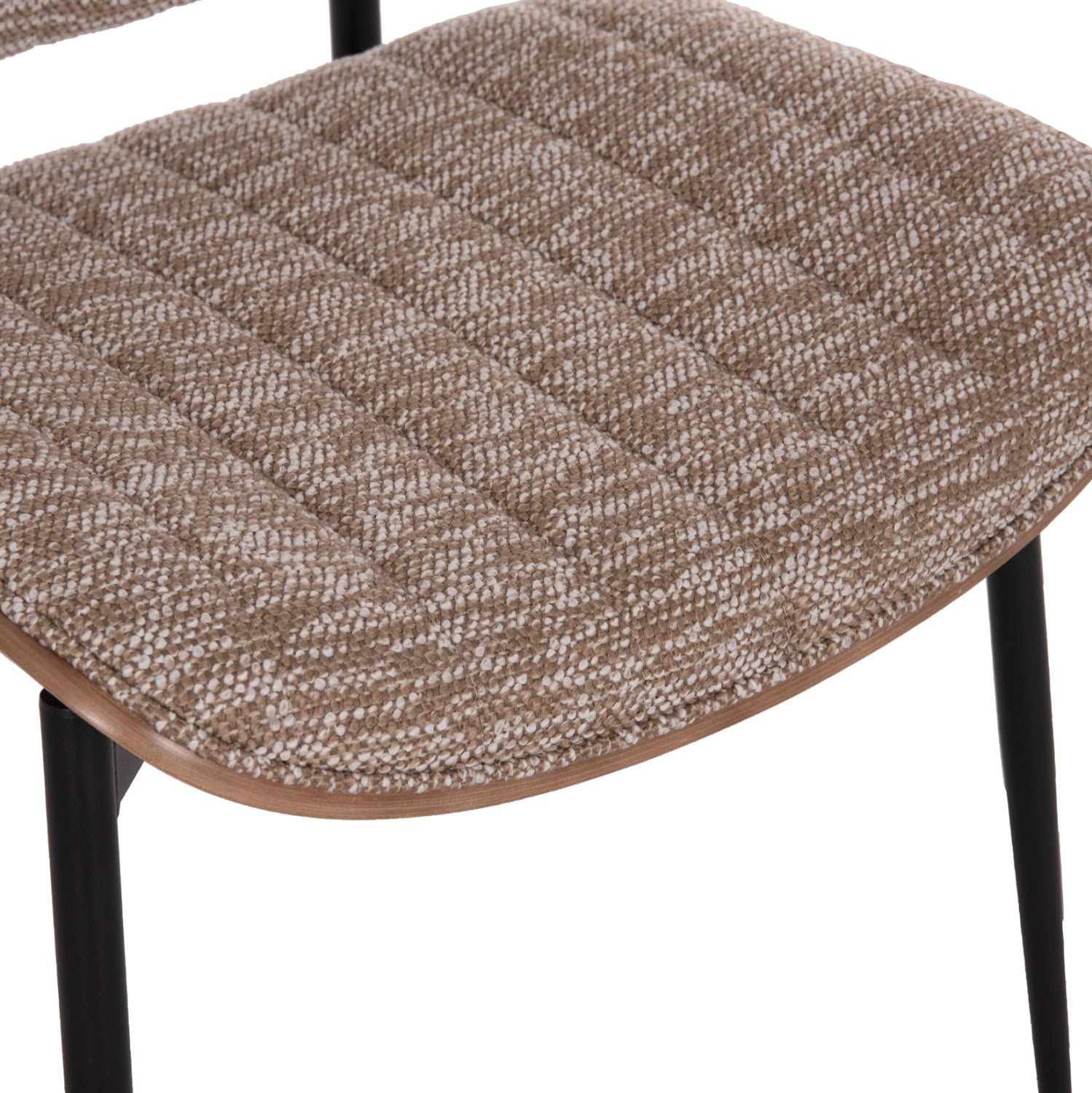 Трапезен стол Conti черен метал-кафяв плат 49x56x82см