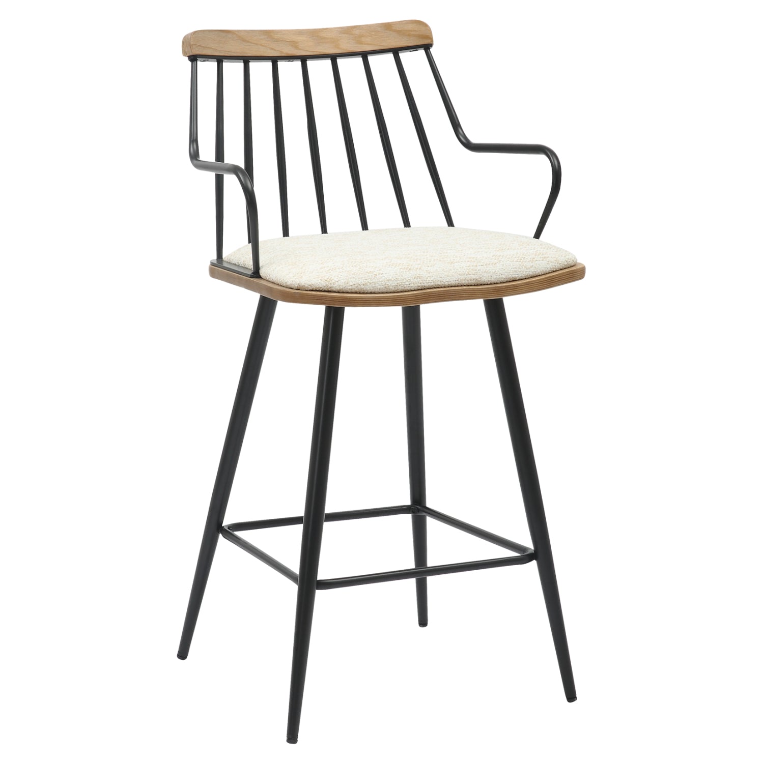 Бар стол  JUDI  цвят черен-екрю