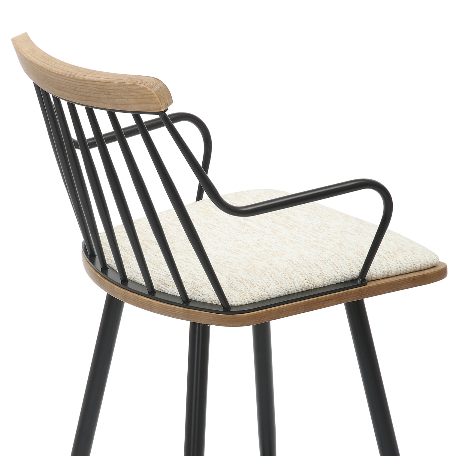 Бар стол  JUDI  цвят черен-екрю