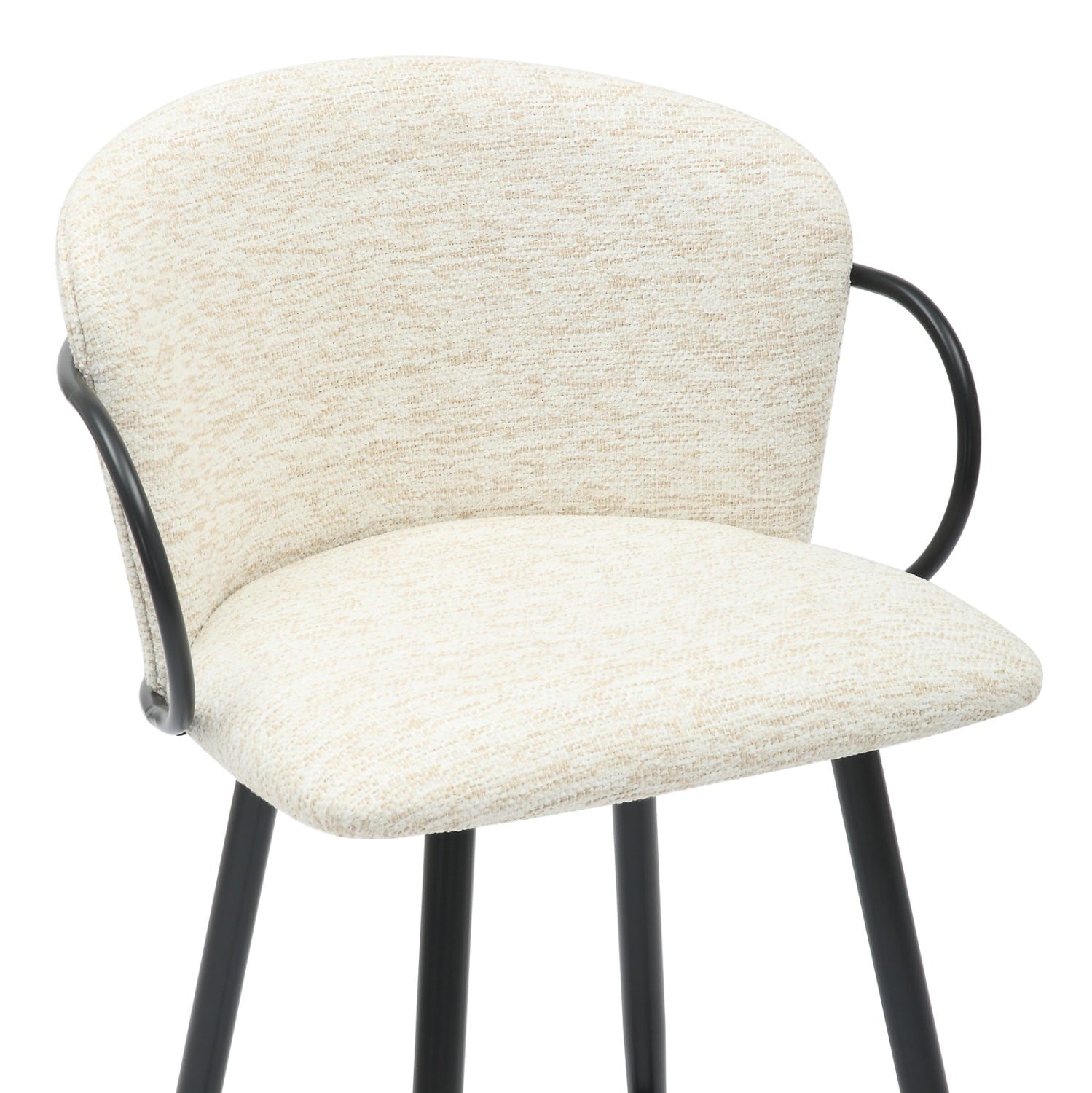 Бар стол  NEBOR екрю-черен цвят  53.5x51x90см