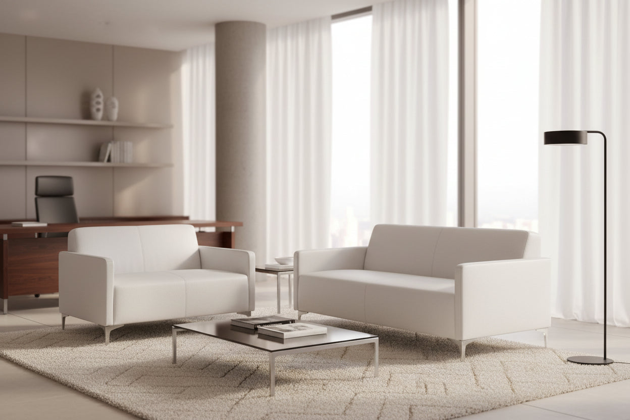 Комплект от 2 триместни и двуместни дивана  NELLIE,  КГ11274.02 бял цвят