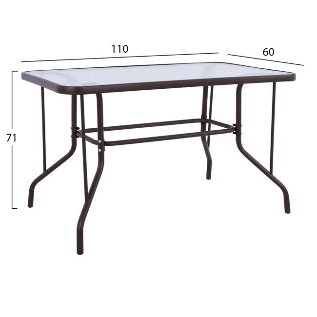Комплект за трапезария 5 части с 4 стола с възглавница и маса 110x60 кафяв КГ10566.02