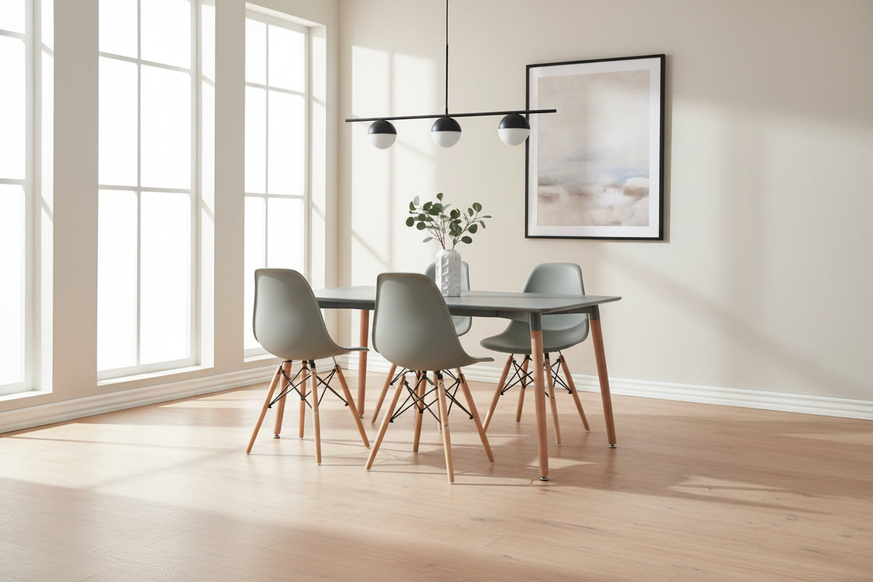 Трапезен комплект 5 части с маса с  столове сив КГ10229.10 120x80x73 cm