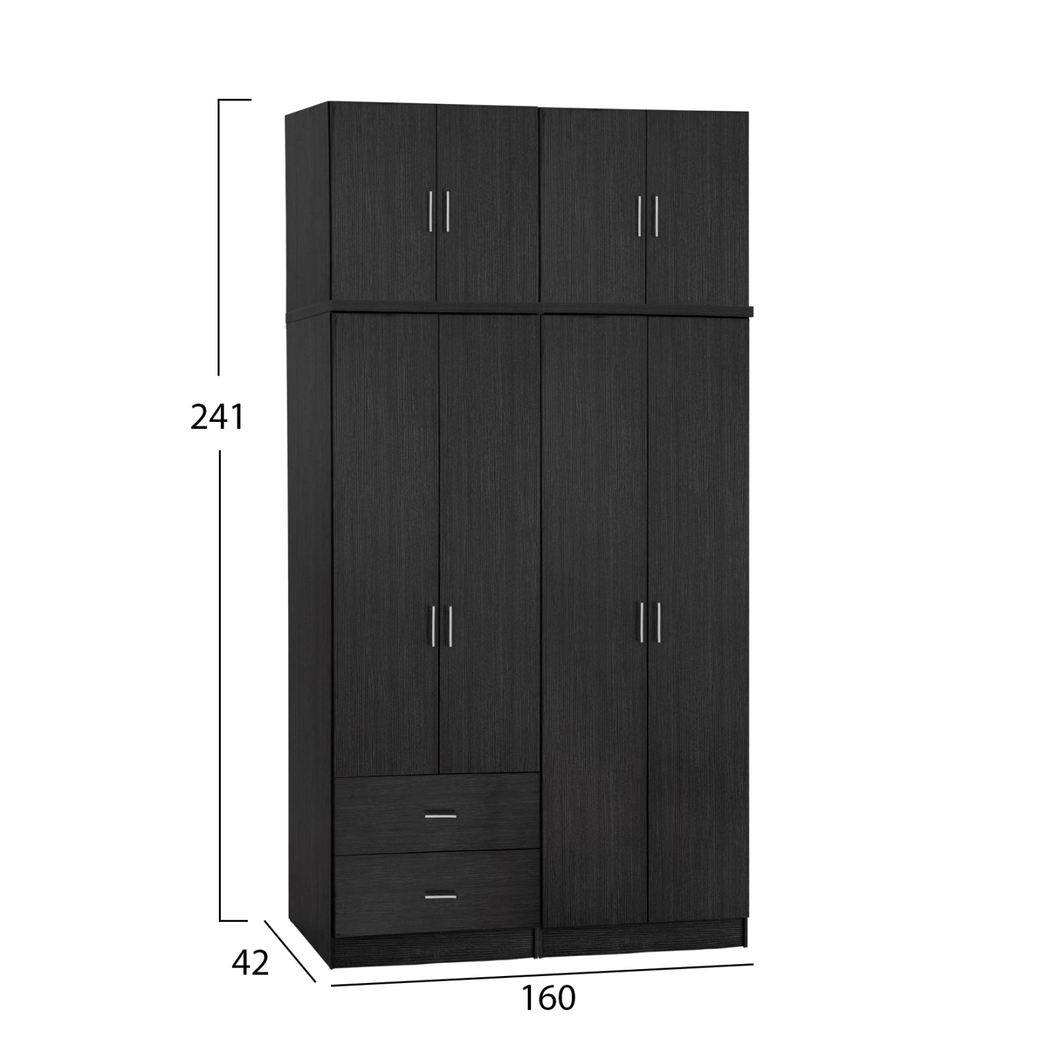 Гардероб 4-крилен цвят зебрано  160x42x241см КГ11355.01