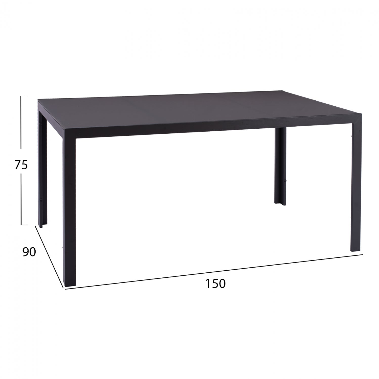 Комплект за трапезария 7 части сива маса 150x90 и столове с въже КГ1152501