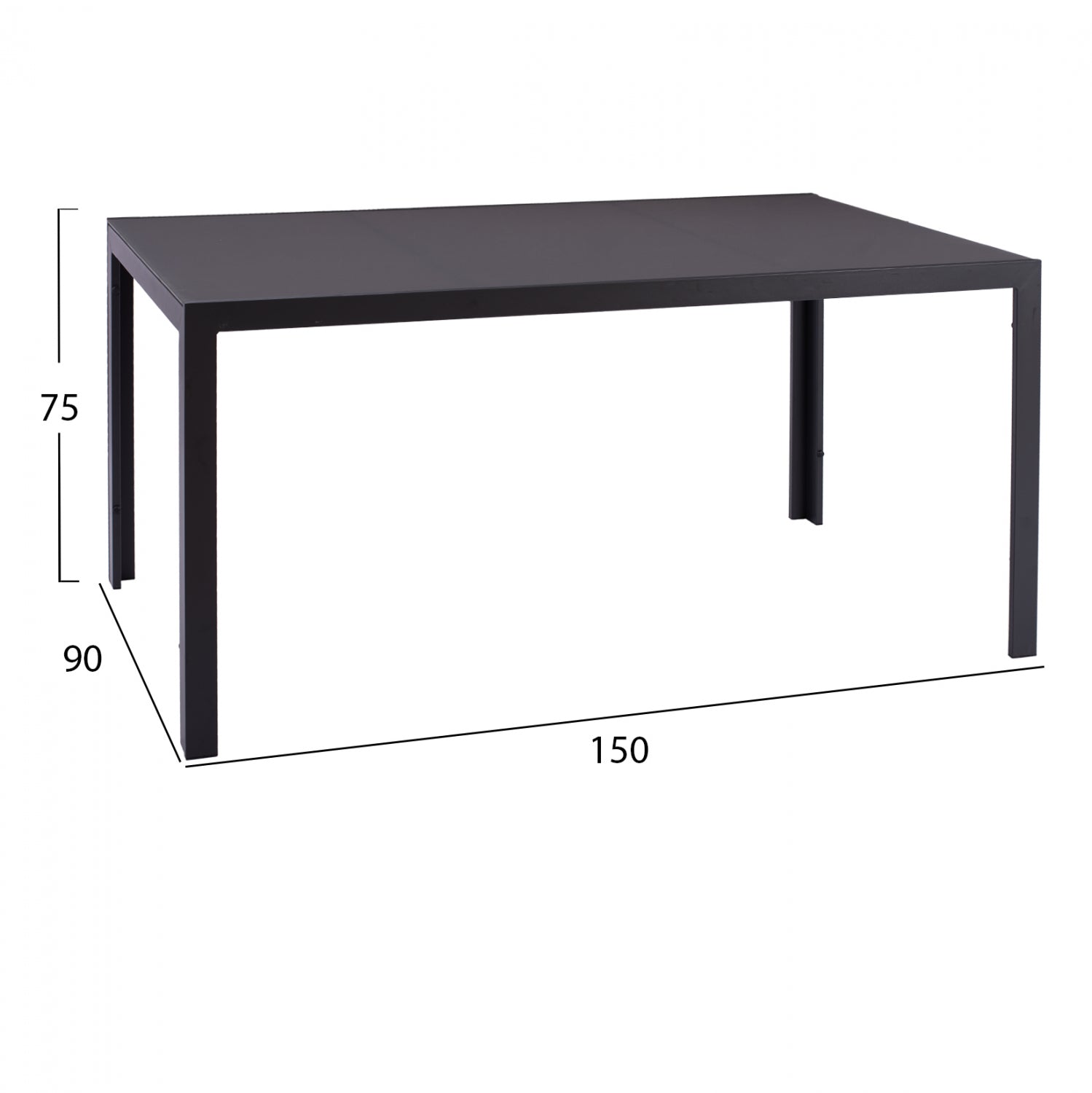 Комплект за трапезария 7 части сива маса 150x90 и столове с въже КГ11527.01