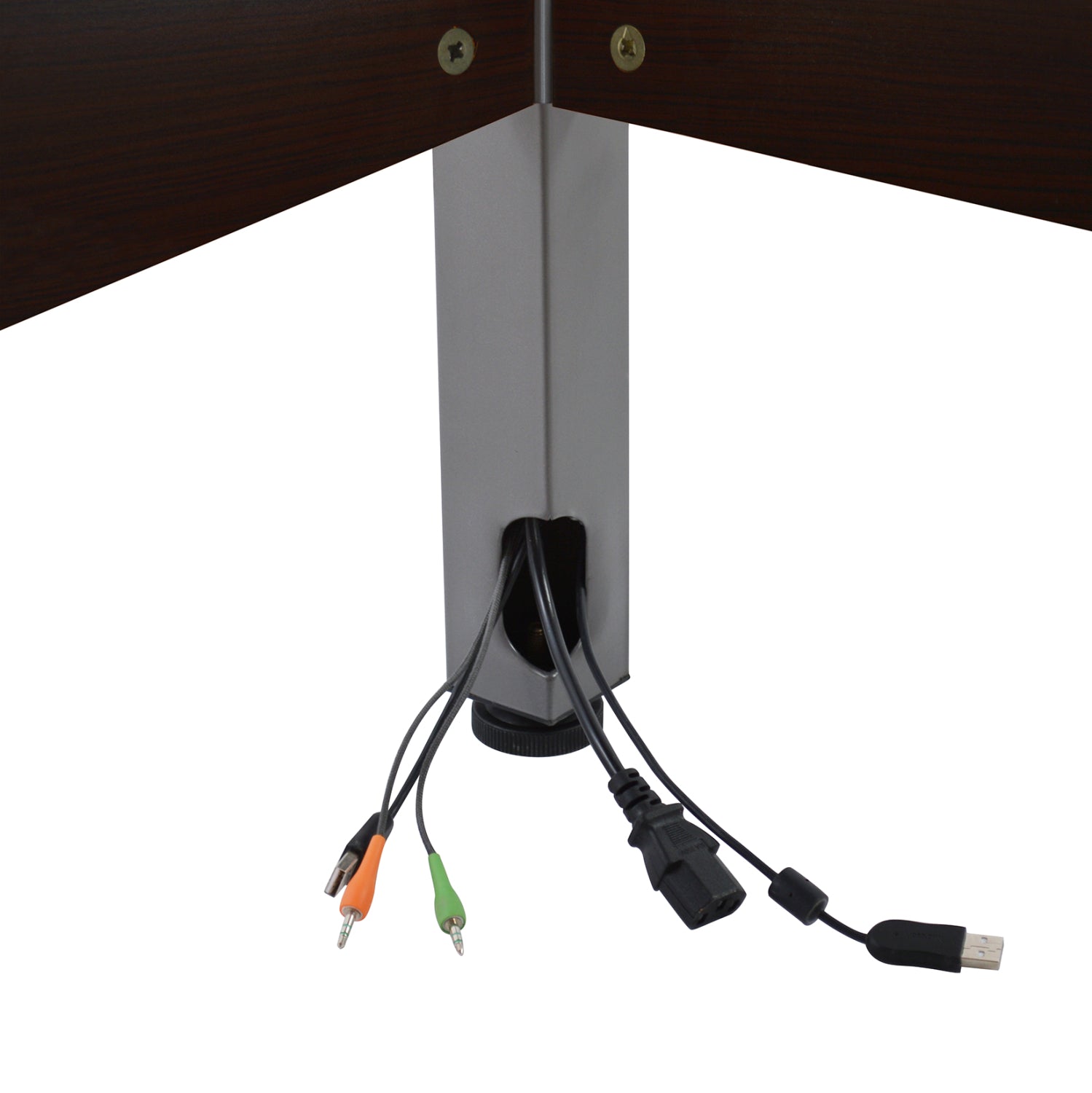 Професионален ъглов комплект бюро (ляв) от 3 части в цвят венге