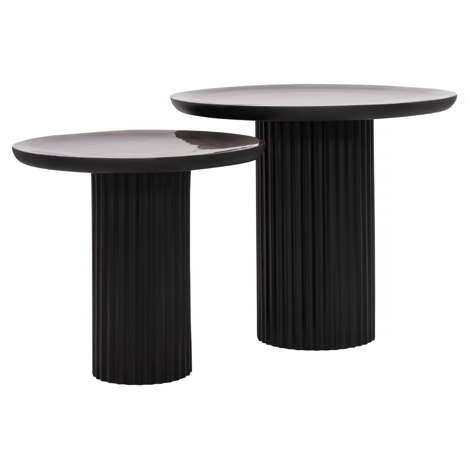 Комплект холни маси 2 бр  ELAF кафяв-черен цвят