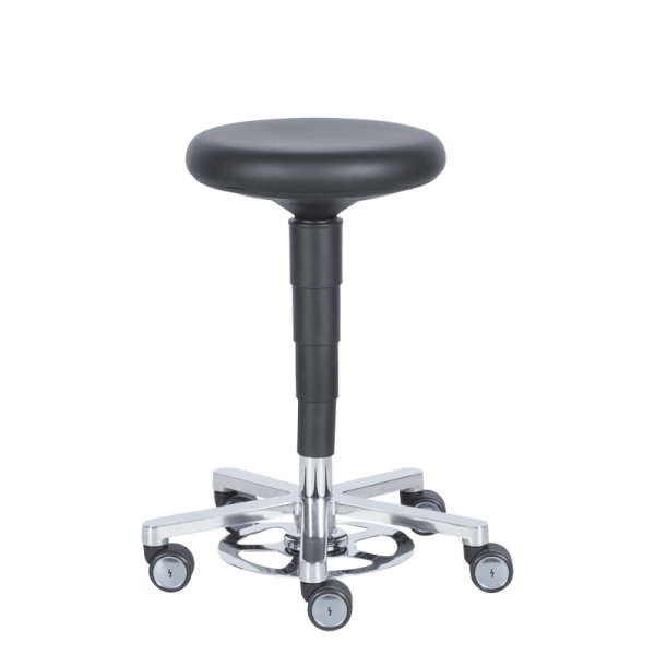 Лабораторен ергономичен стол BIMOS STOOL 9F63R - черен